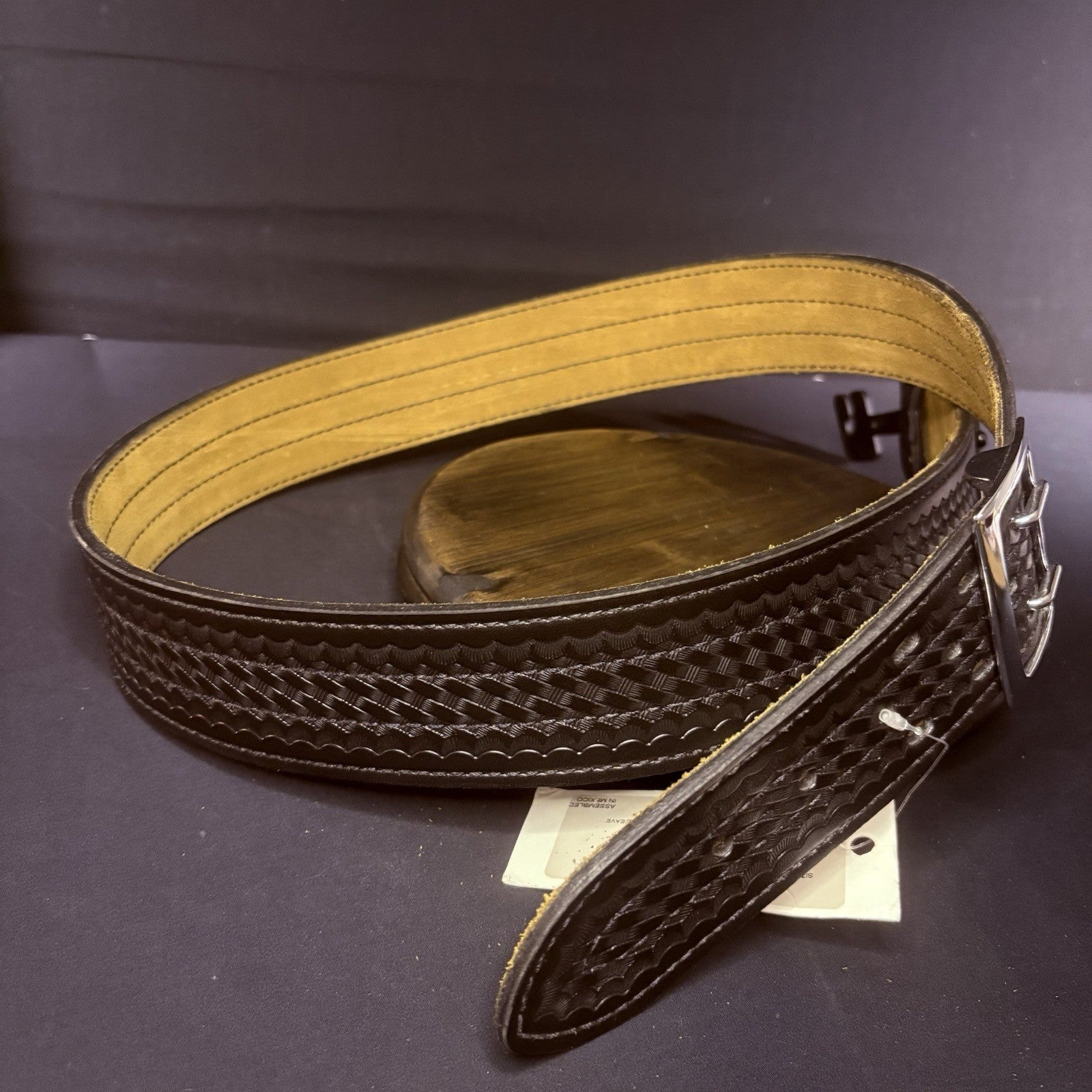 Safariland Model 87 Sam Browne Duty Belt - Size 48 - Basketweave - Black/ Chrome5