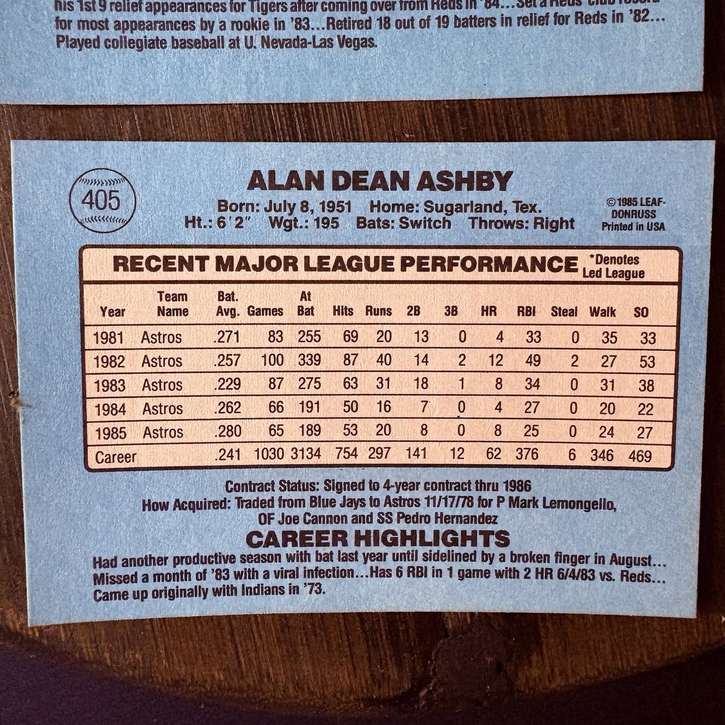 1986 Donruss High Grade MLB Baseball Card Lot #128, #516, #4055