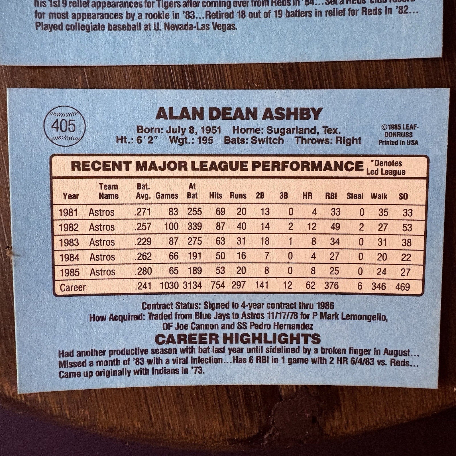 1986 Donruss High Grade MLB Baseball Card Lot #128, #516, #4055