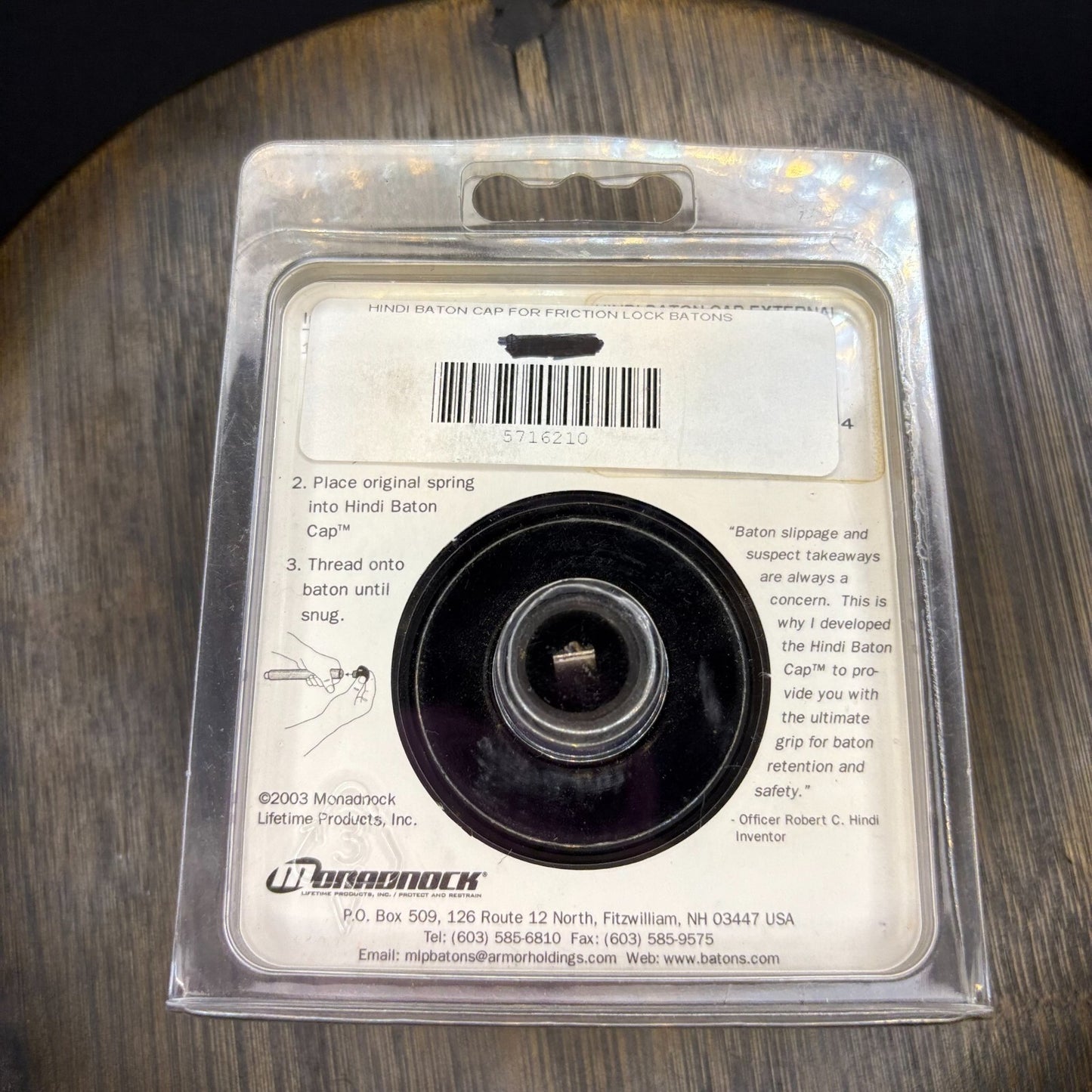 Monadnock Hindi cap for Friction Lock Baton3