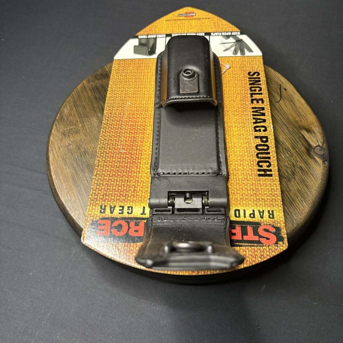 Leather Magazine Carrier ~Spring Loaded~ Pouch  .40, .357, 9mm Rapid Deployment5