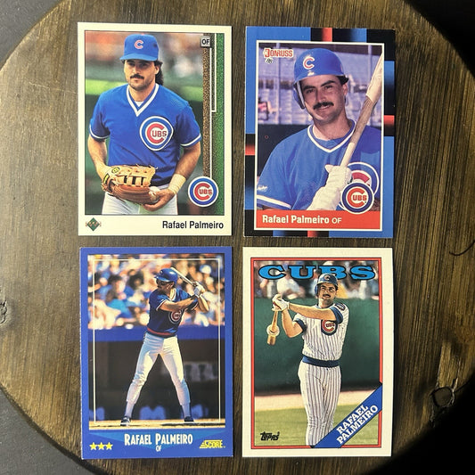(4) 1988 Rafael Palmeiro Trading Card Lot #235, #324, #1860