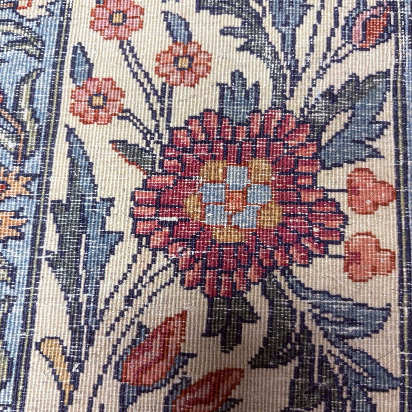 Semi-Antique Distressed  Hand Knotted Rug 5x7 Floral 306KPSI RARE Qomm Rug19