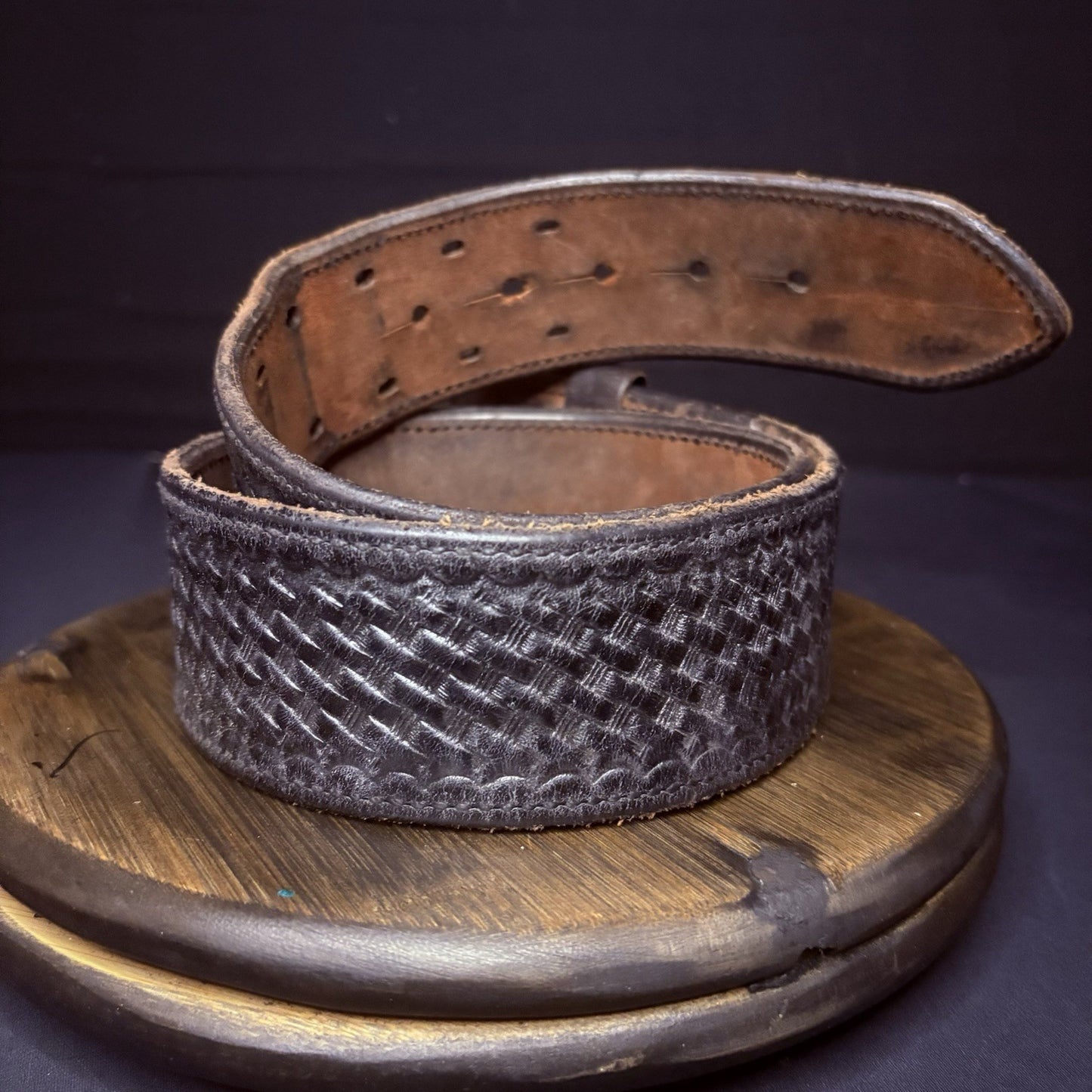 Bianchi Duty Belt (Size 32") Waist Black Basket Weave Leather3