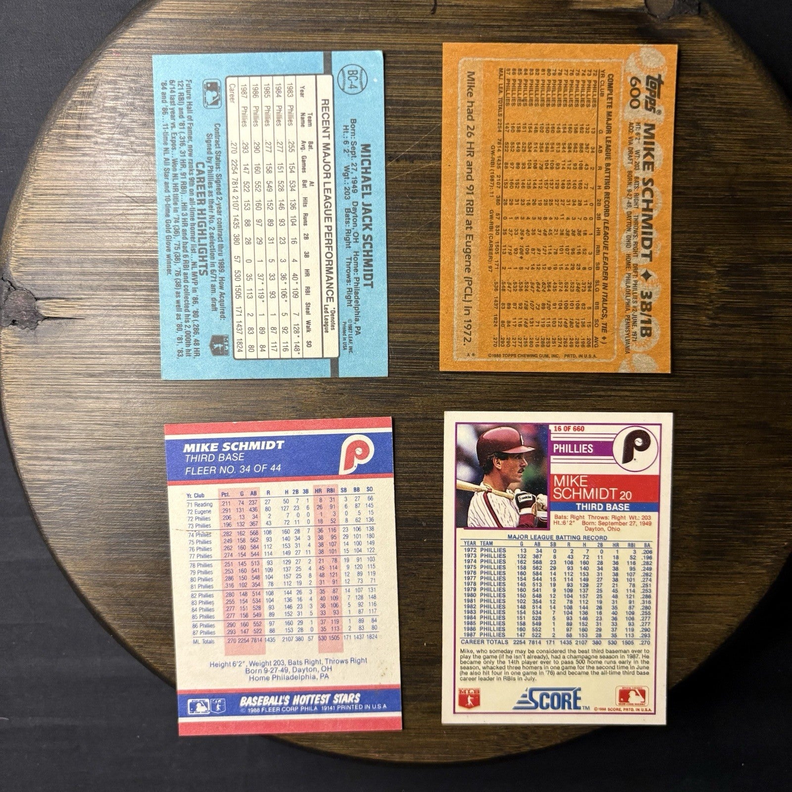 Mike Schmidt Lot 8 Baseball Cards 1988 Donruss Philadelphia Phillies HIGH GRADE3
