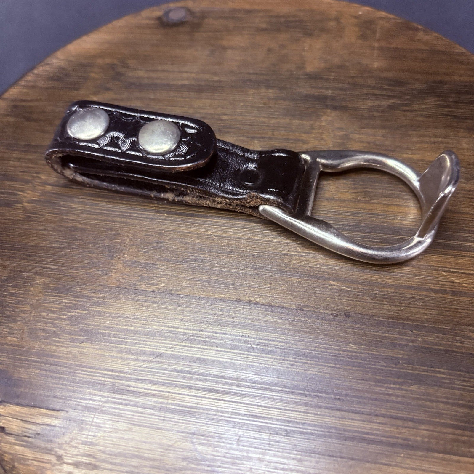 PR-24 Baton Ring Metal Chrome Ring & Double Snap Black Basket Weave6