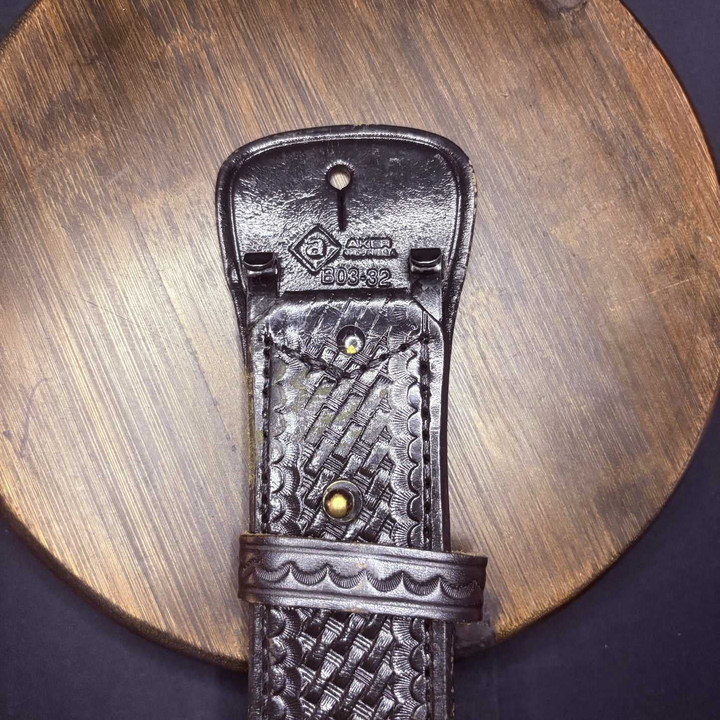 Aker Sam Browne Duty Belt Size 32" (B03-32) Black Basketweave w/ Black Buckle3