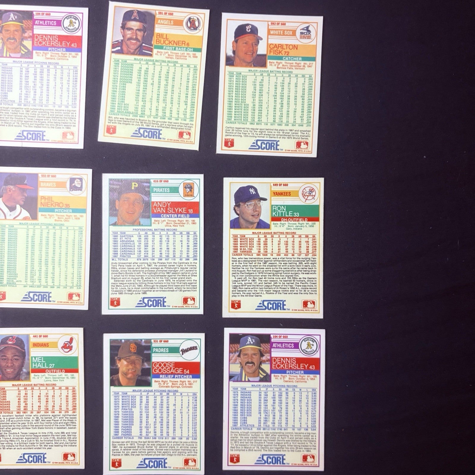 1988 Score High Grade Baseball Card Lot Of (21) NM Cards8