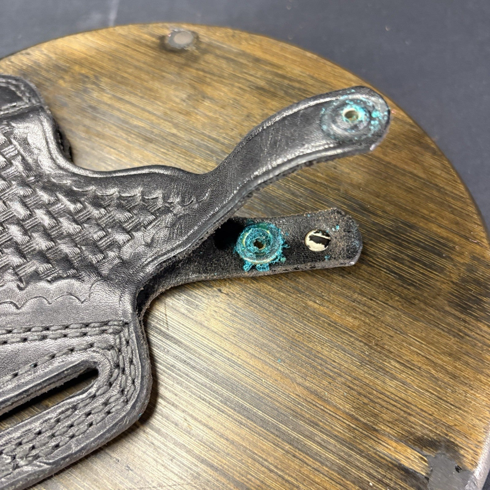 Tex Shoemaker 16PC Pancake Holster Black Basket Weave For S&W 39& 59 Broken Snap6