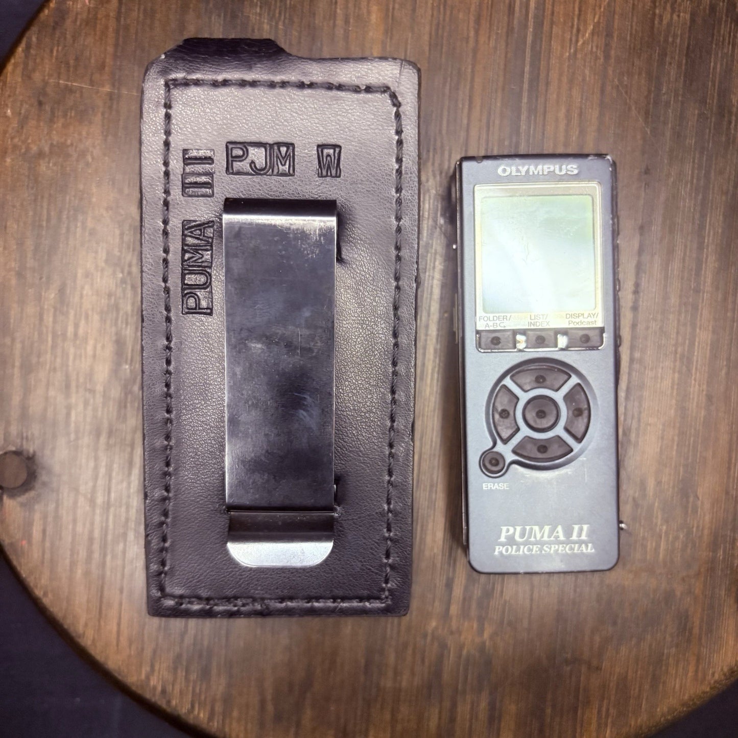 Olympus Puma II Voice Recorder w/Holster, Law Enforcement Police Dictation1