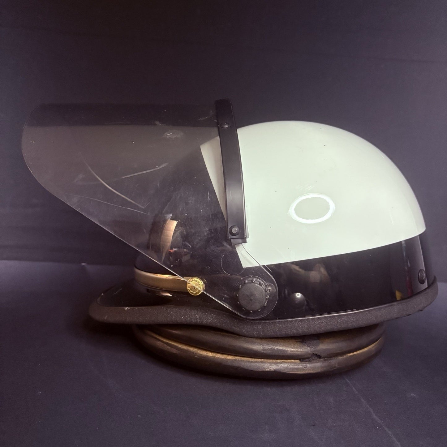 Vintage Police Riot Helmet One Size w/Z87 Face Shield (Scratched Side)2