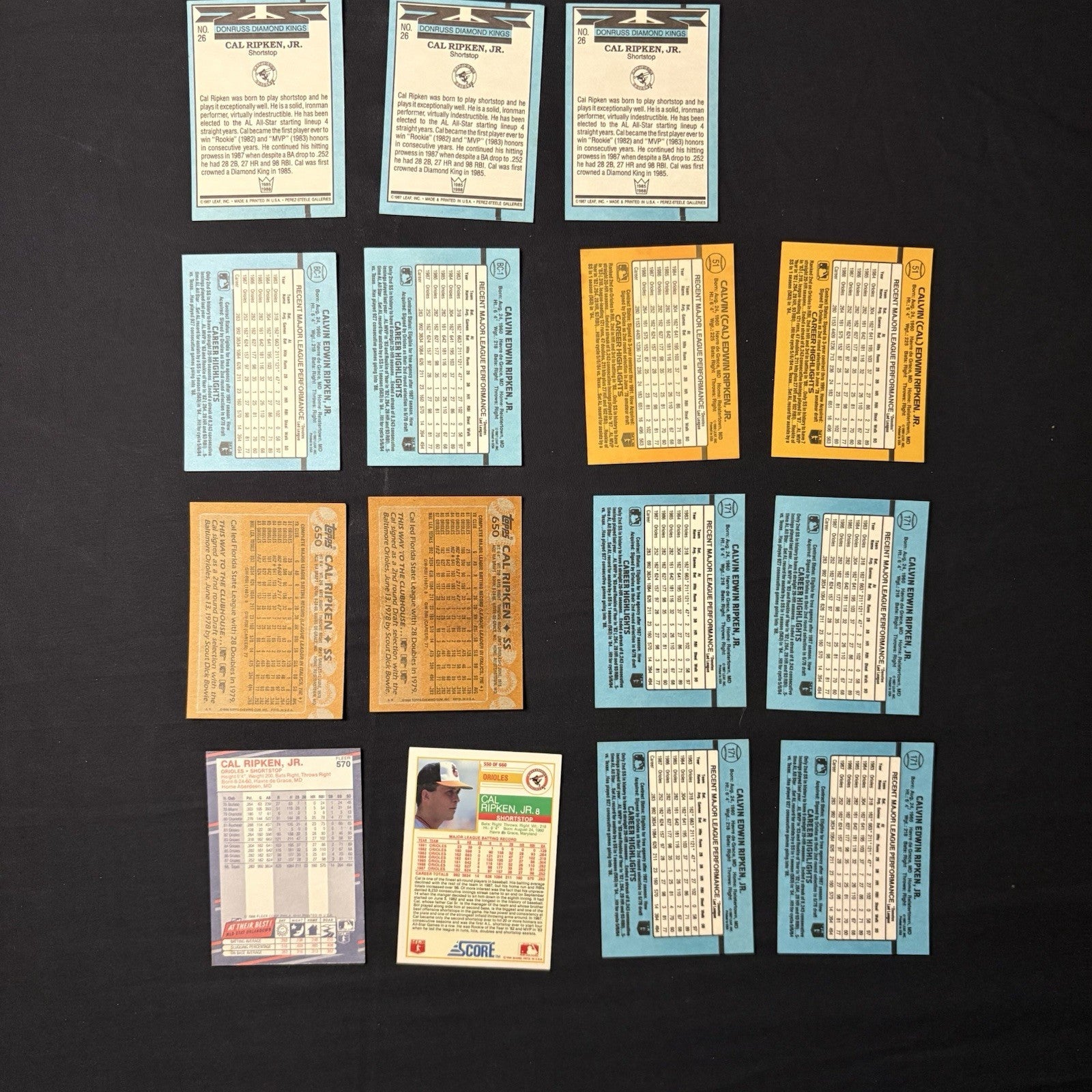 Cal Ripken Jr. 1988 Lot (15) High Grade Card Baltimore Orioles HOF Topps Donruss1