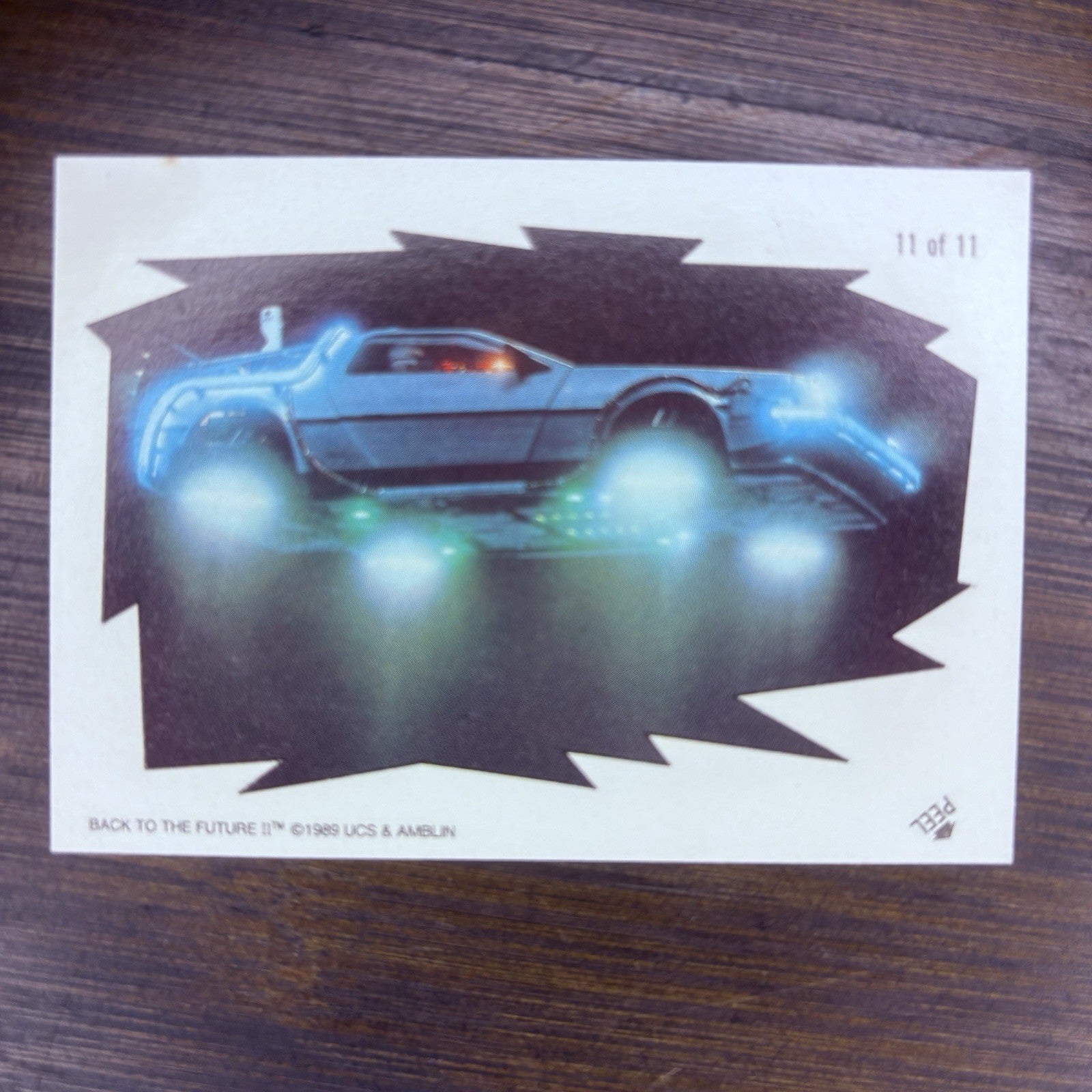 1989 Topps Back to the Future Part II Stickers #11 Delorean Time Machine1