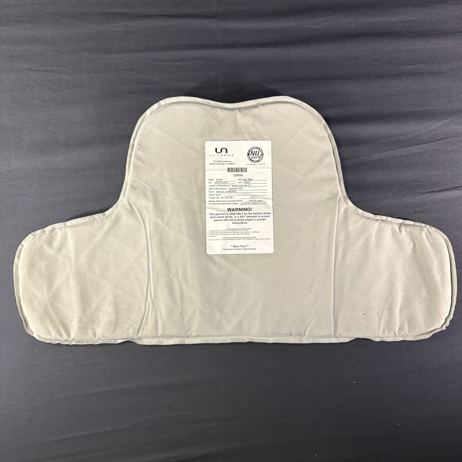 Level 2 (II) Bullet Proof Vest Size Small Concealable Vest 2020 US Armor Vest1