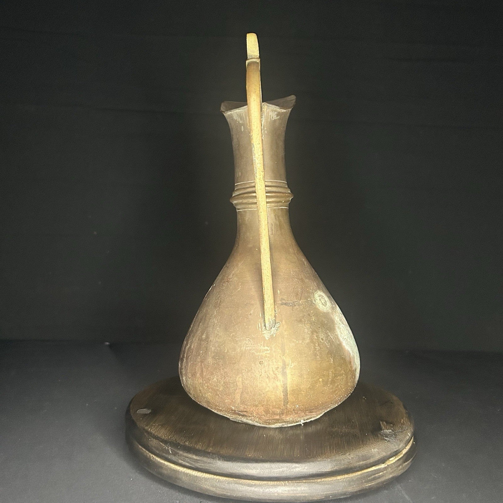 Antique Persian Pitcher Middle Eastern Hand Hammered Brass Early 1900s (Broken)10