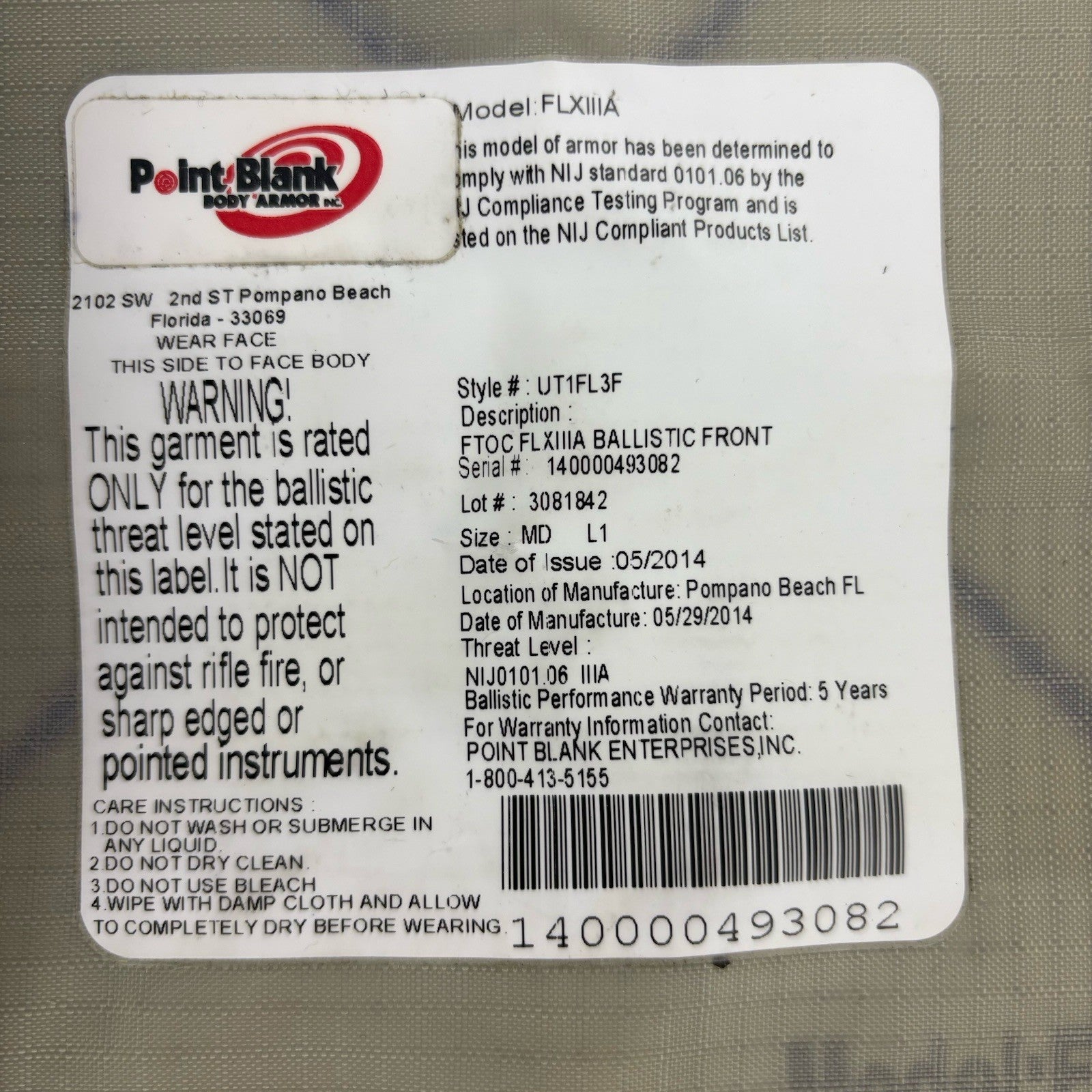 PB Carrier with Level 3A(IIIA) Soft Body Armor FLXIIIA Tactical OD Green Vest10