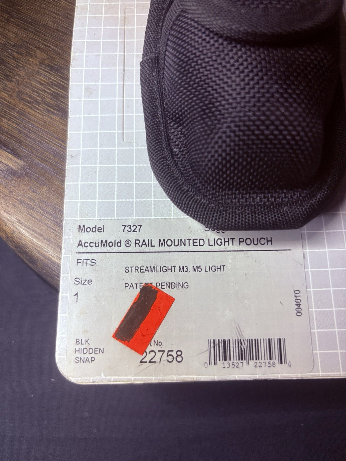 Bianchi 7327 Rail Mount Light Pouch Streamlight M3 or M5 Light AccuMold Size 12