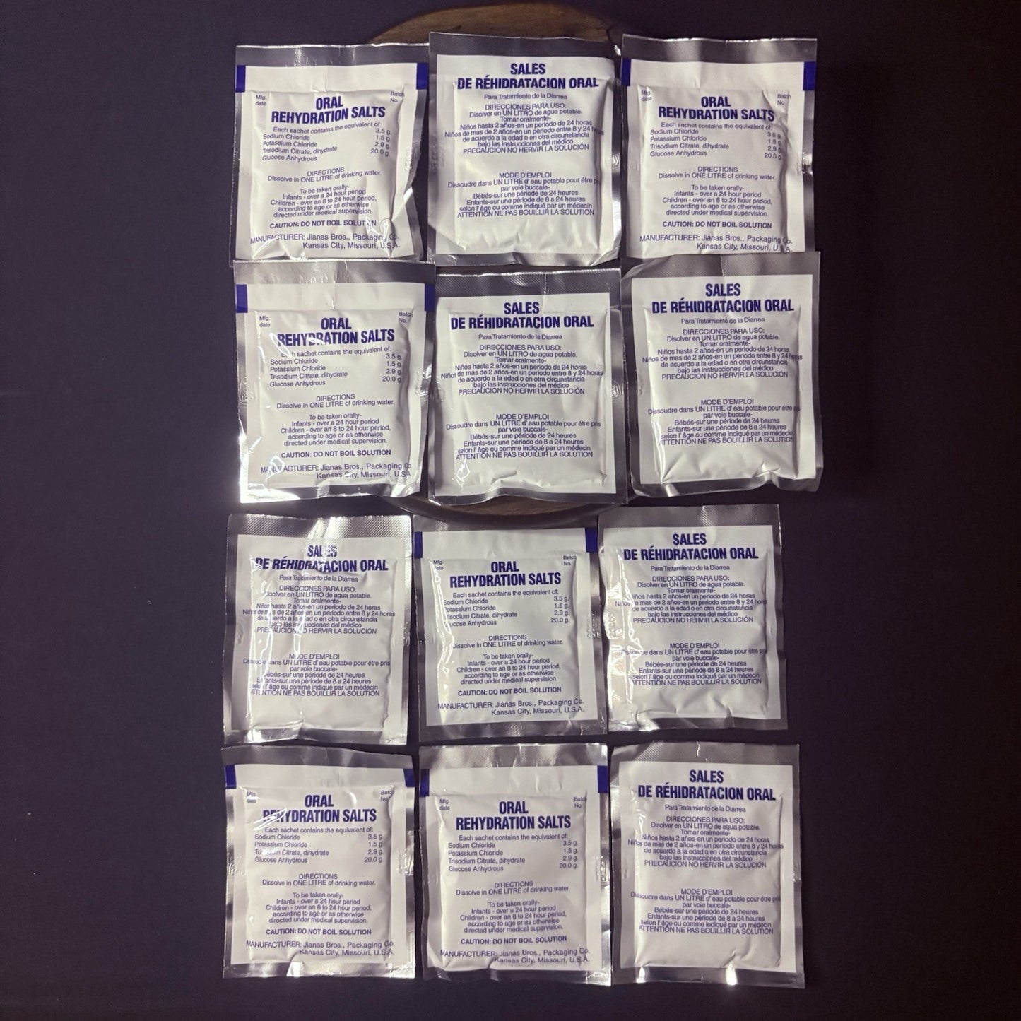 12 Pack Oral Rehydration Salt Jianas Bros Manufacturers Date 06183