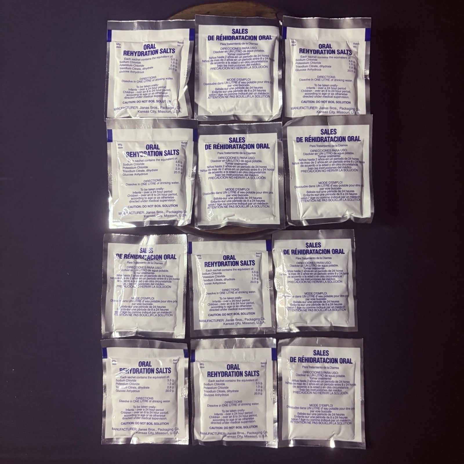 12 Pack Oral Rehydration Salt Jianas Bros Manufacturers Date 06183