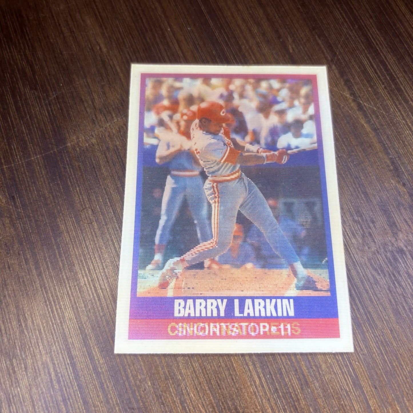 1989 Sportflics Barry Larkin #136 High Grade Trading Card REDS Holographic Card2