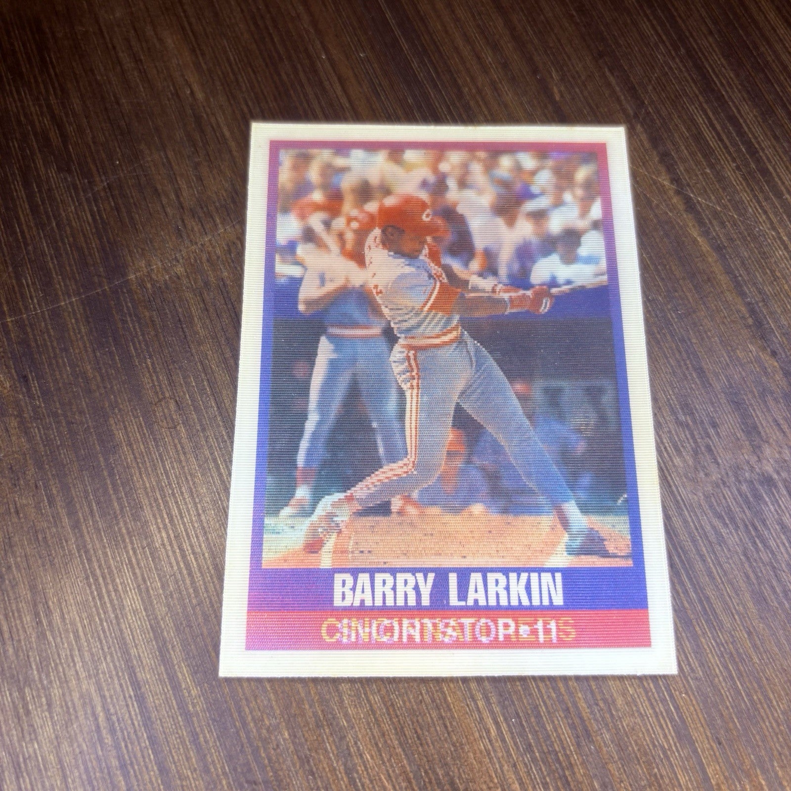 1989 Sportflics Barry Larkin #136 High Grade Trading Card REDS Holographic Card2