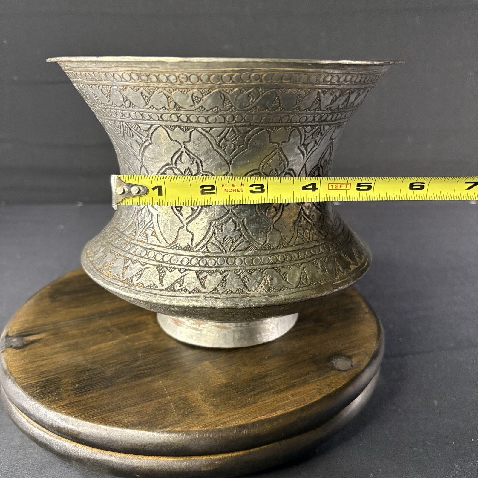 Qajar Era Copper Vessel Hand Hammered Islamic Calligraphy Tinned Late 1800s6