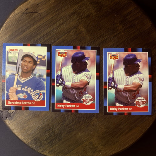 1989 Donruss Kirby Puckett MVP #BC-1 (Lot Of 2) w/Geronimo Berroa #6590