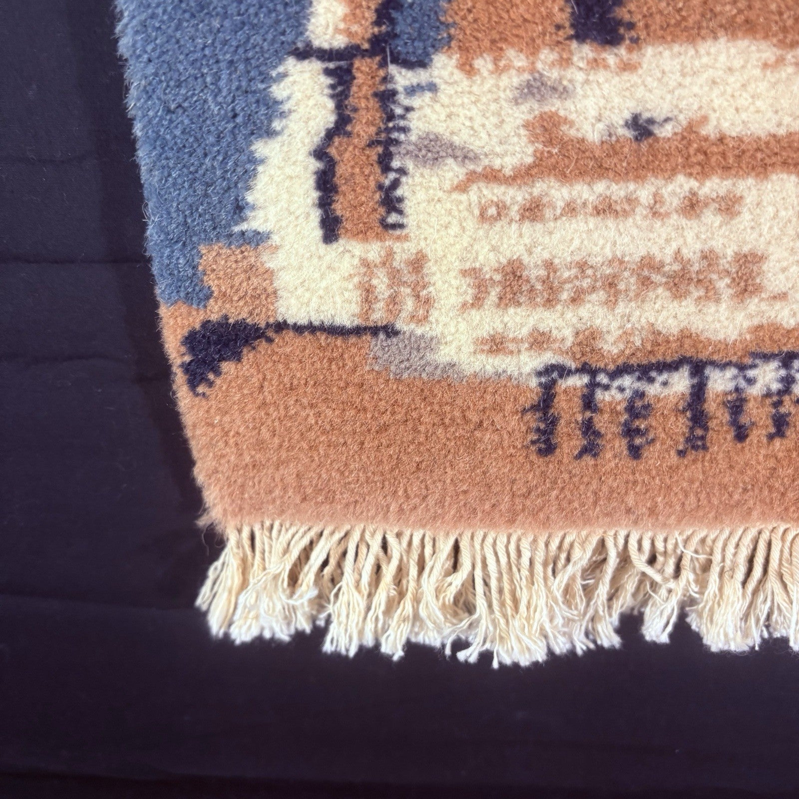 Hand Knotted Muslim Rug Turkish Pictorial Prayer Rug 2x1 Mosque Very Thick13