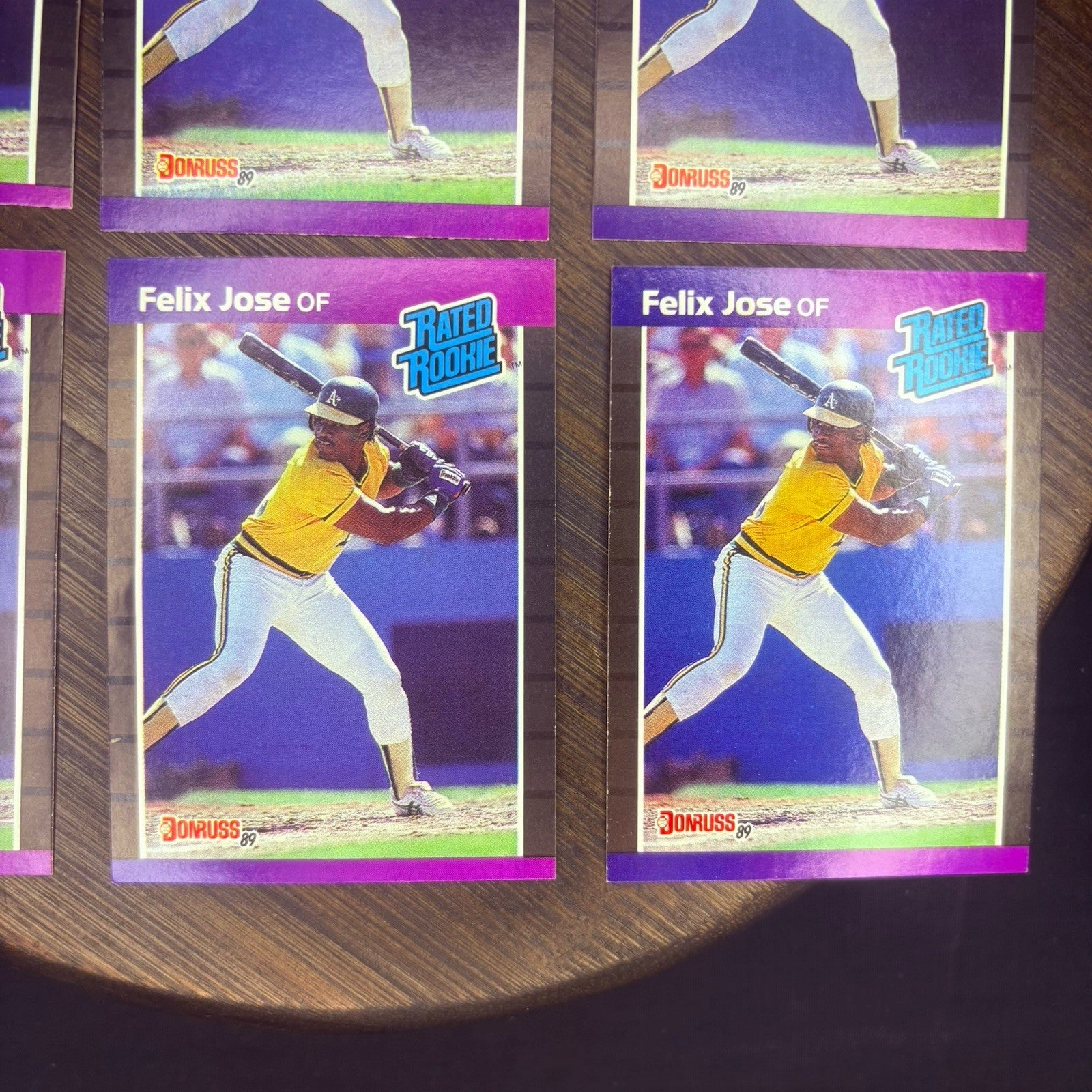 (Lot Of 6) 1989 Felix Jose Donruss Baseball ROOKIE #38  Oakland Athletics5