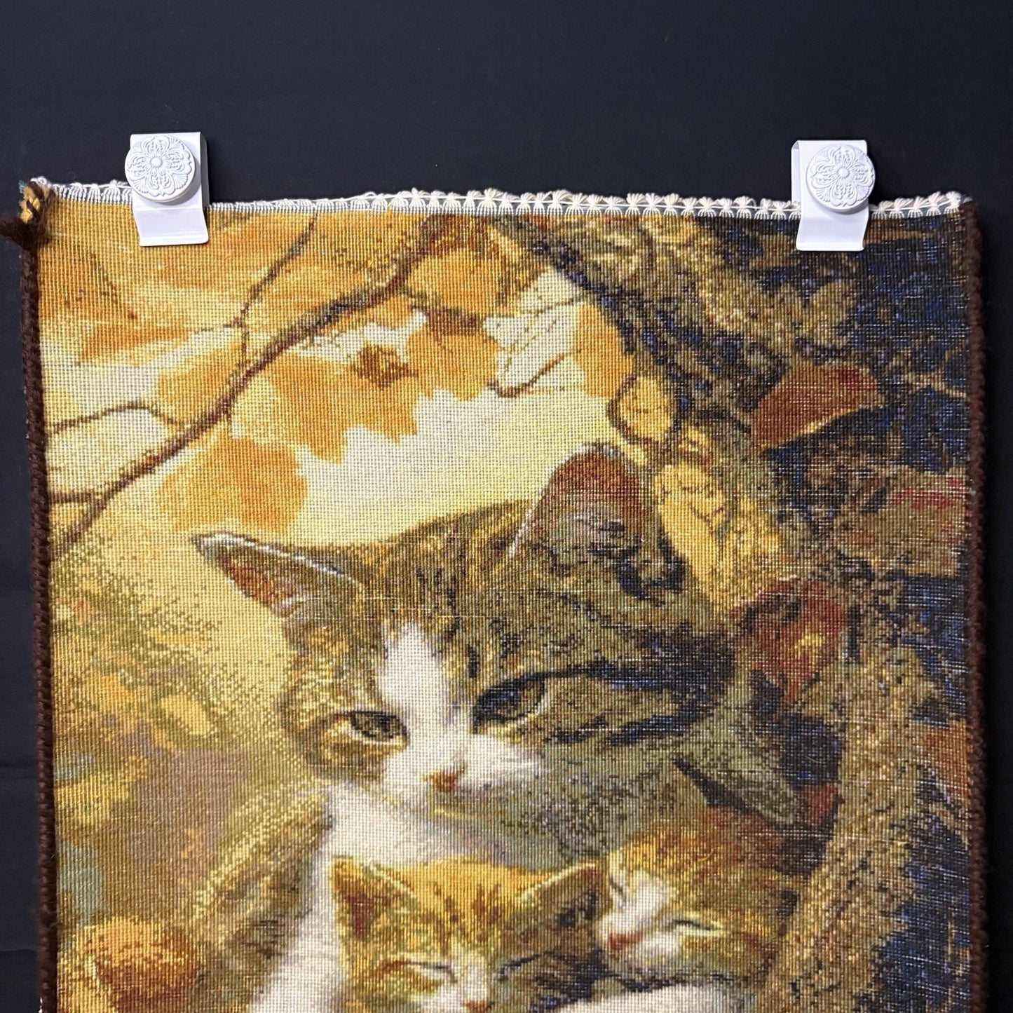 Pictorial Rug Kittens Hand Knotted w/Silk 289KPSI 25”x17” w/Rug Hangers16
