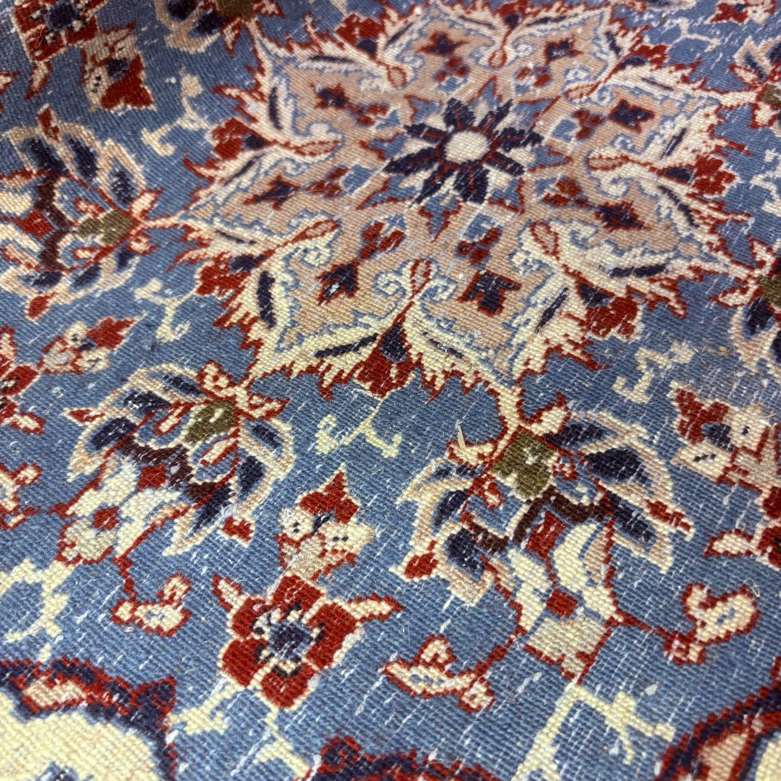 Semi-Antique Hand Knotted Rug 5x7 Medallion 324KPSI Estate Find 1970s Floral Rug22