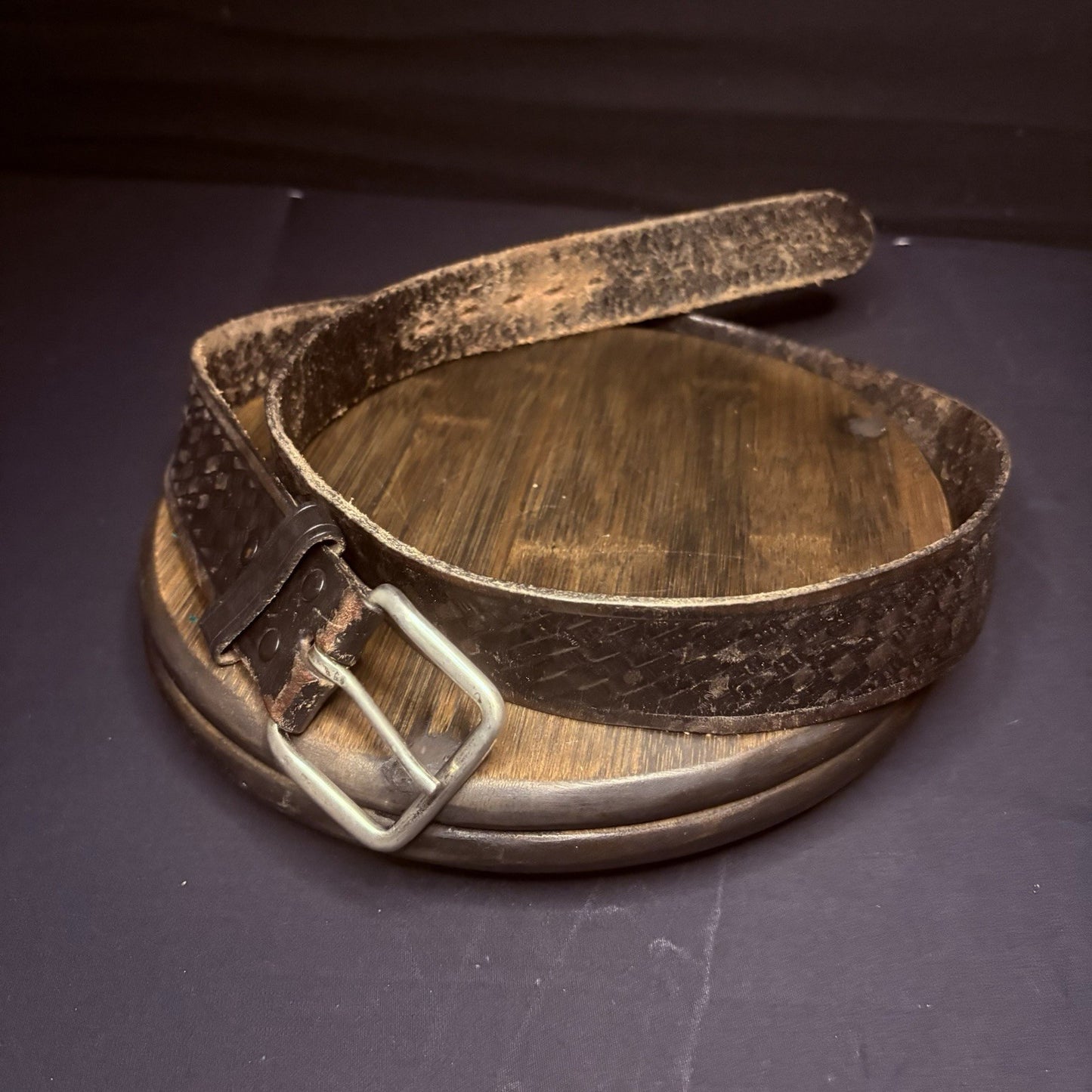 Leather Belt 40" Basket Weave 3