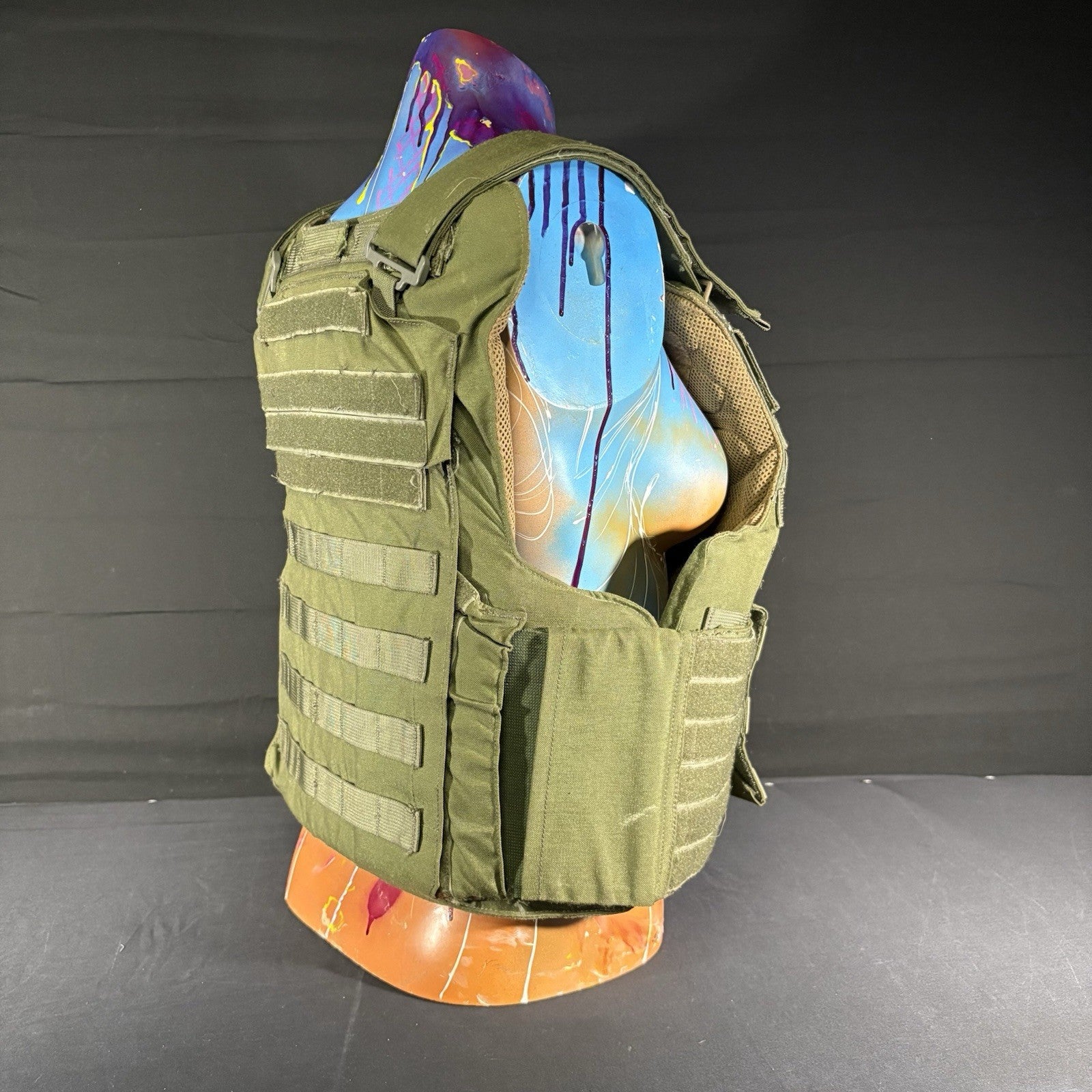 PB Carrier with Level 3A(IIIA) Soft Body Armor FLXIIIA Tactical OD Green Vest4