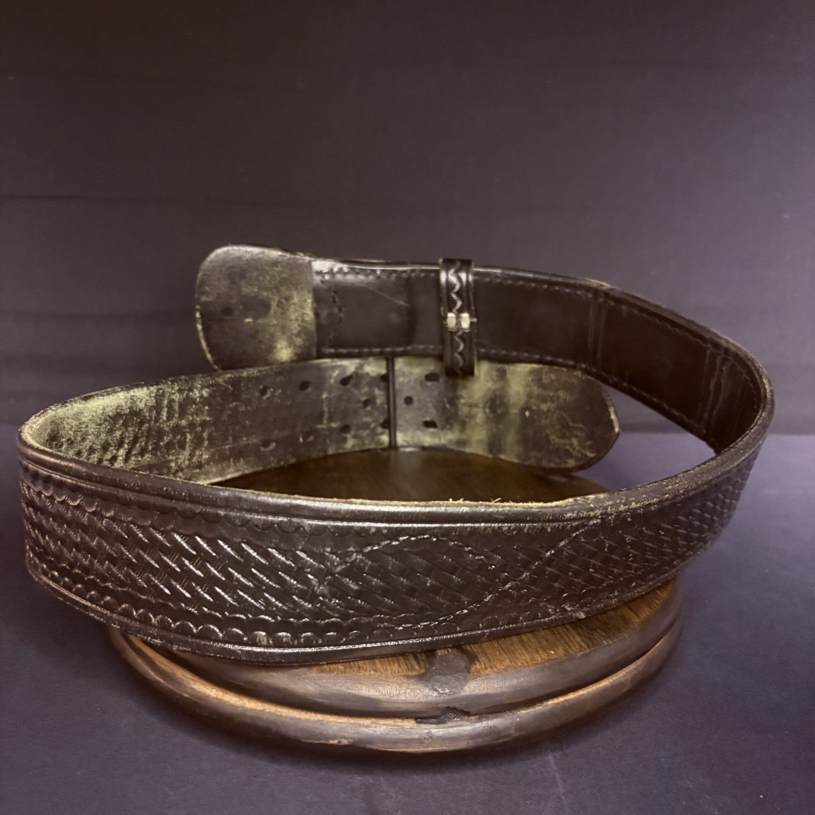 Aker Sam Browne Duty Belt Size 32" (B03-32) Black Basketweave w/ Black Buckle4