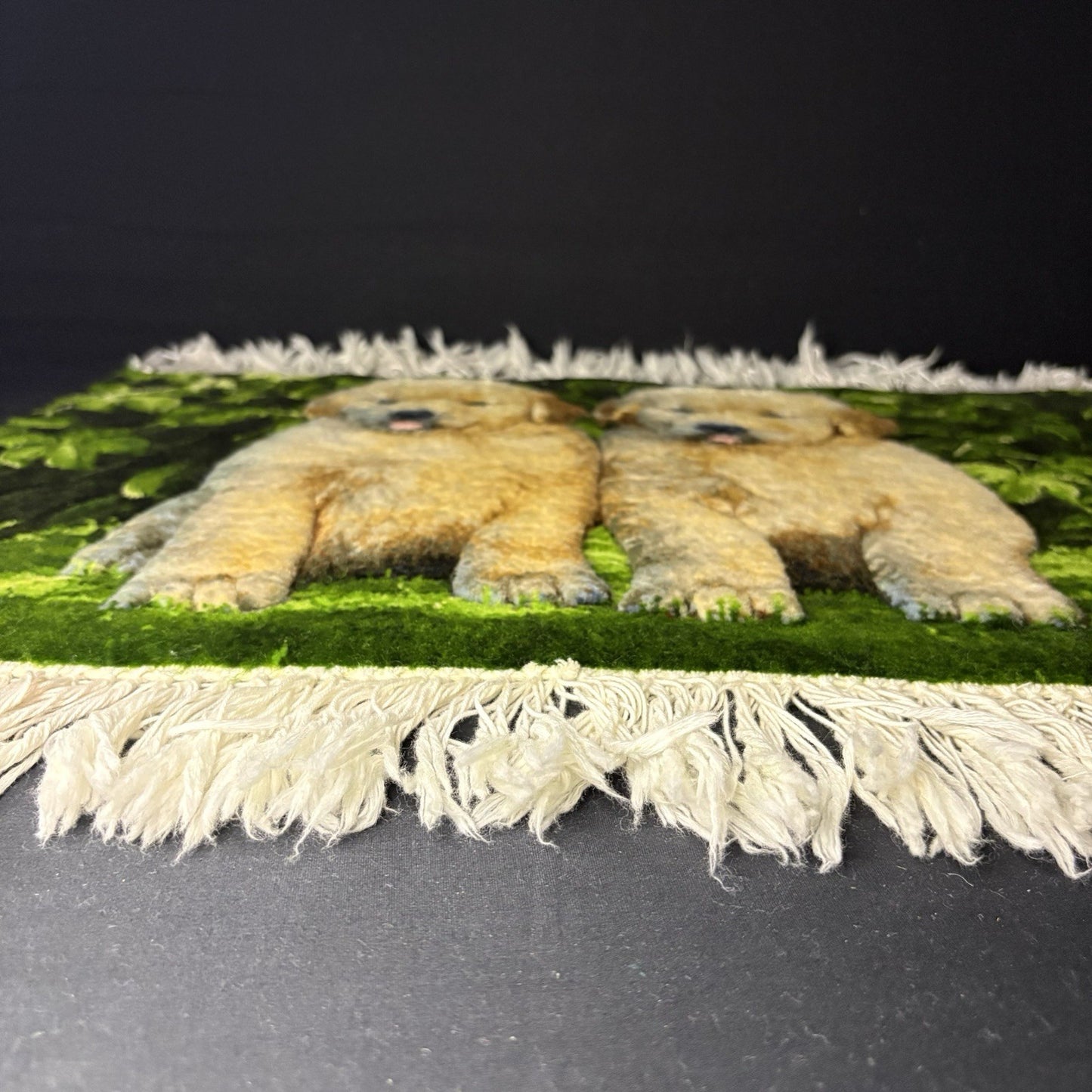 Pictorial Rug 3D Puppy Hand Knotted 24”x17” 224KPSI w/Free Rug Hangers2