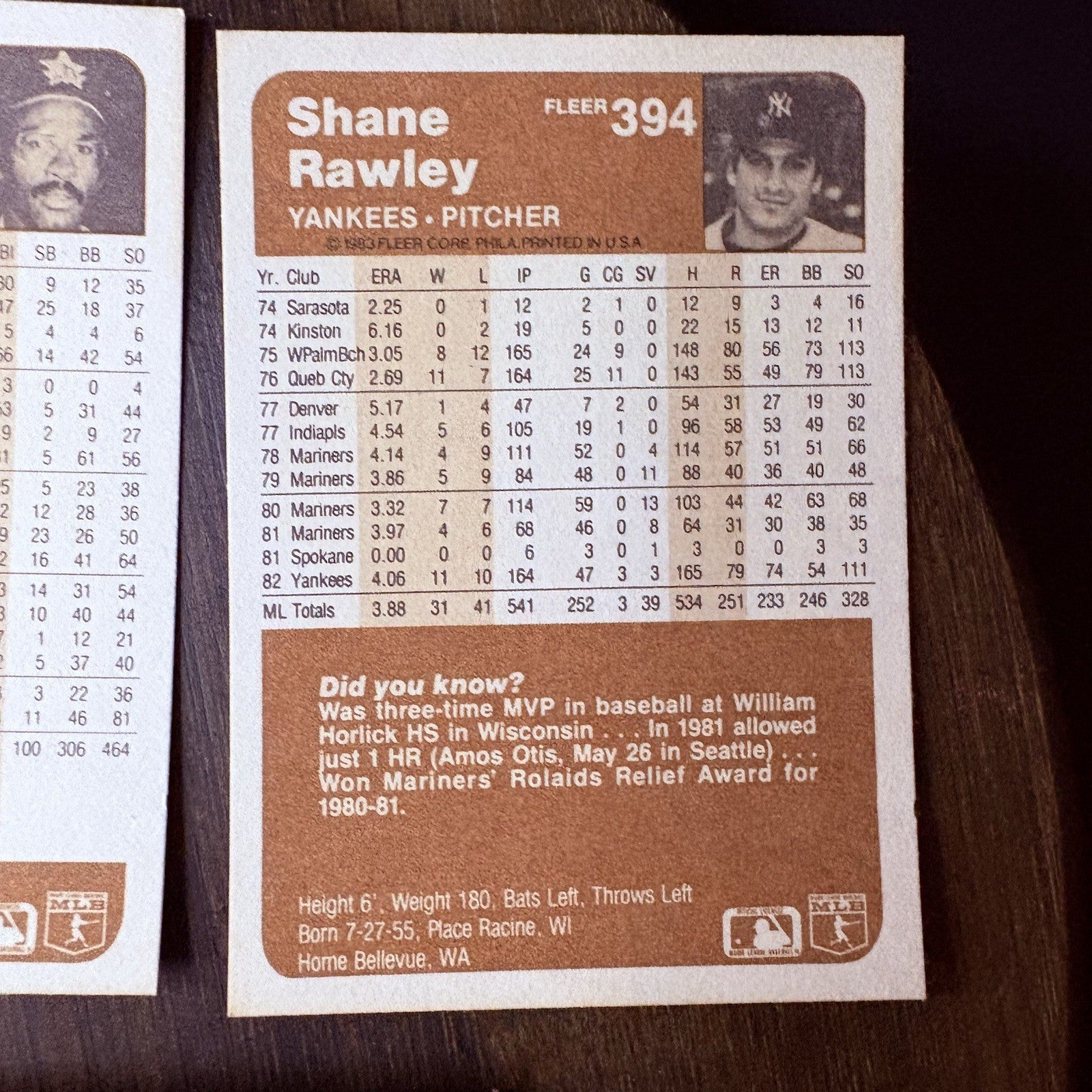 1983 Fleer High Grade MLB Baseball Card Lot #404, #477, #394, #14, #30411