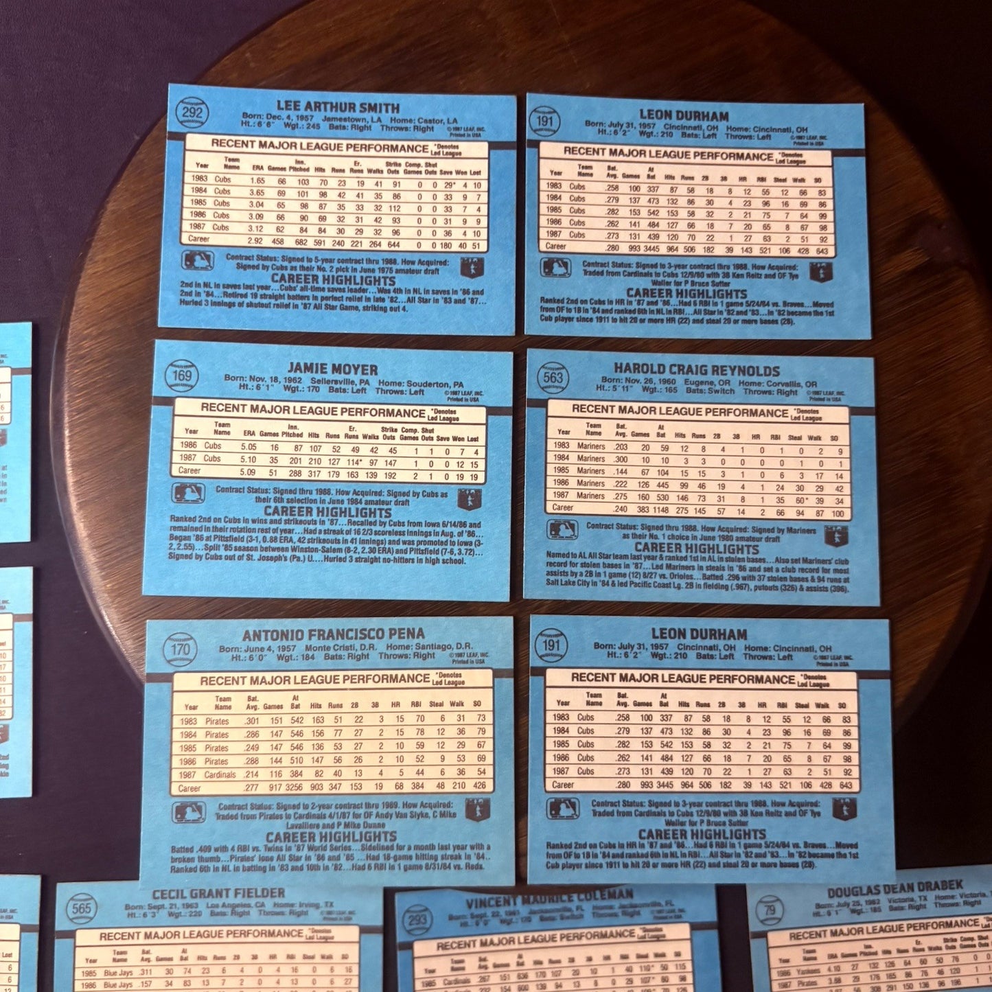 1987 Donruss High Grade Baseball  25 Card Lot #112