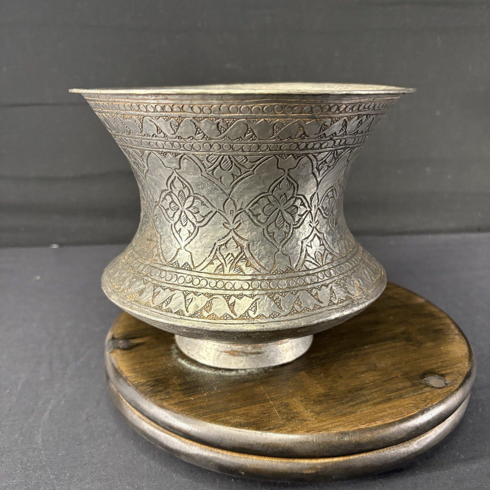 Qajar Era Copper Vessel Hand Hammered Islamic Calligraphy Tinned Late 1800s13