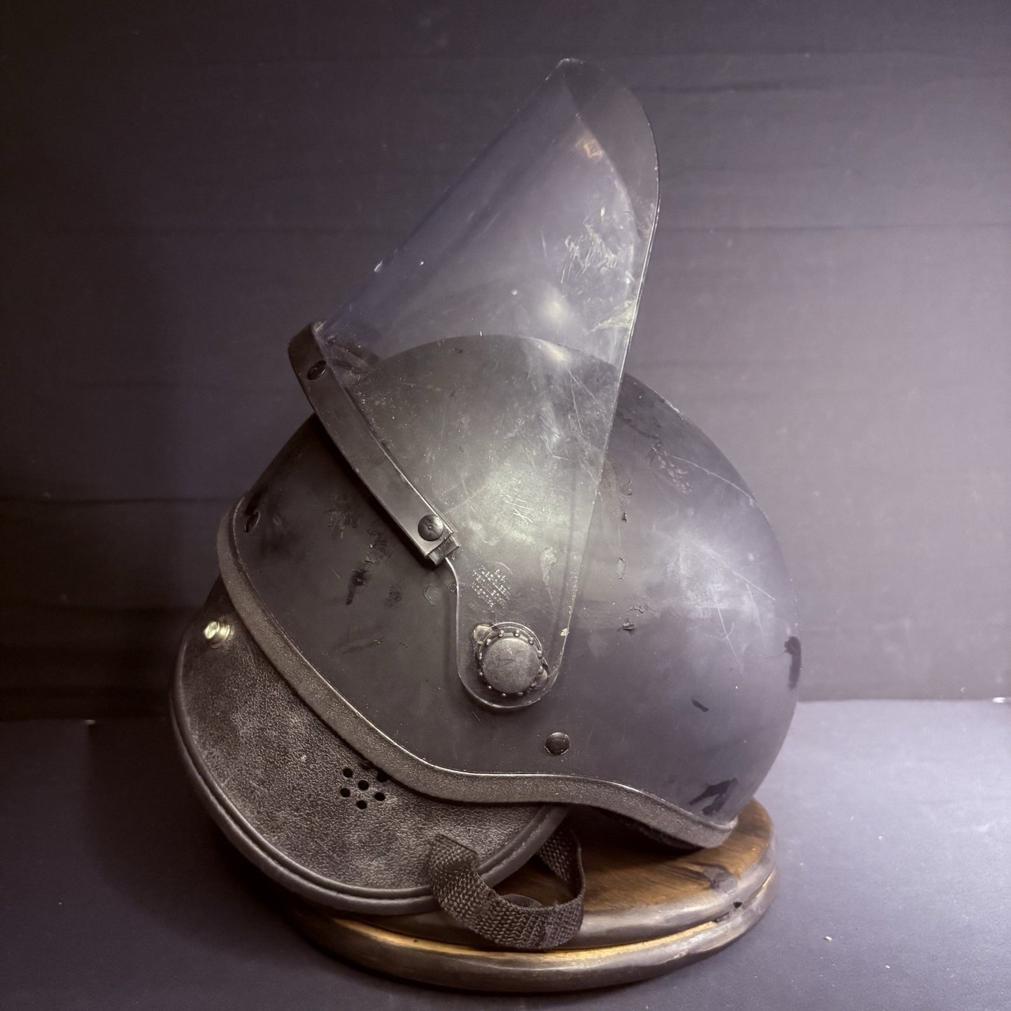 VTG Police Riot Helmet Black (Size Large) MADE IN USA w/ Removable Face Shield6