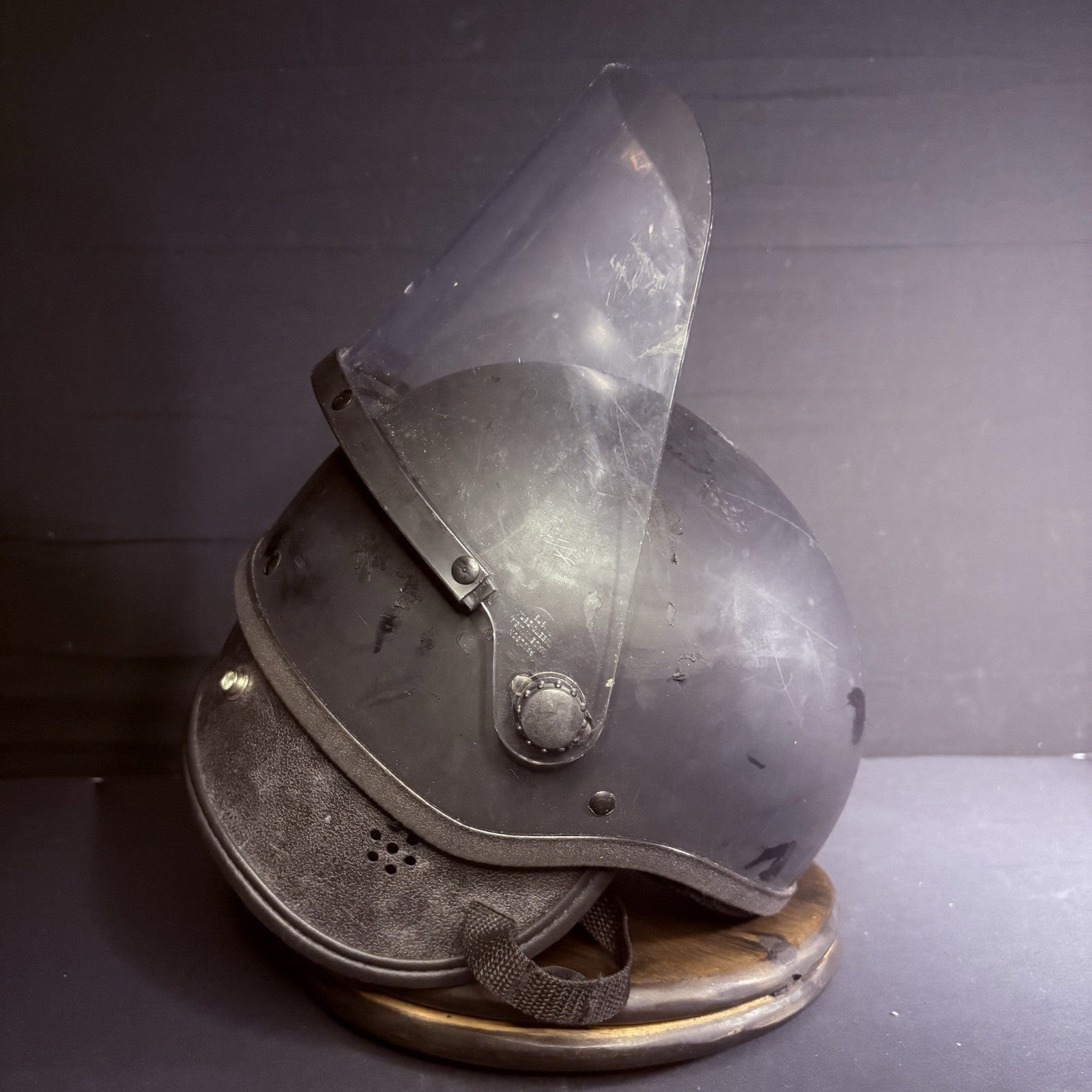 VTG Police Riot Helmet Black (Size Large) MADE IN USA w/ Removable Face Shield6