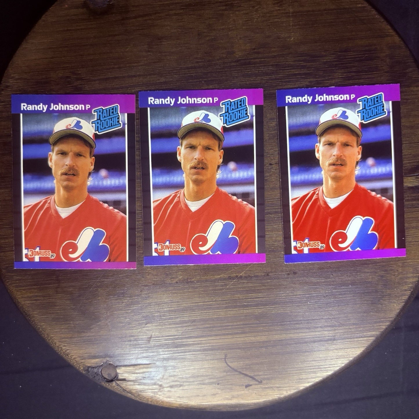 1989 Donruss RANDY JOHNSON Rookie Card #42  Montreal EXPOS  (Lot of 3)0