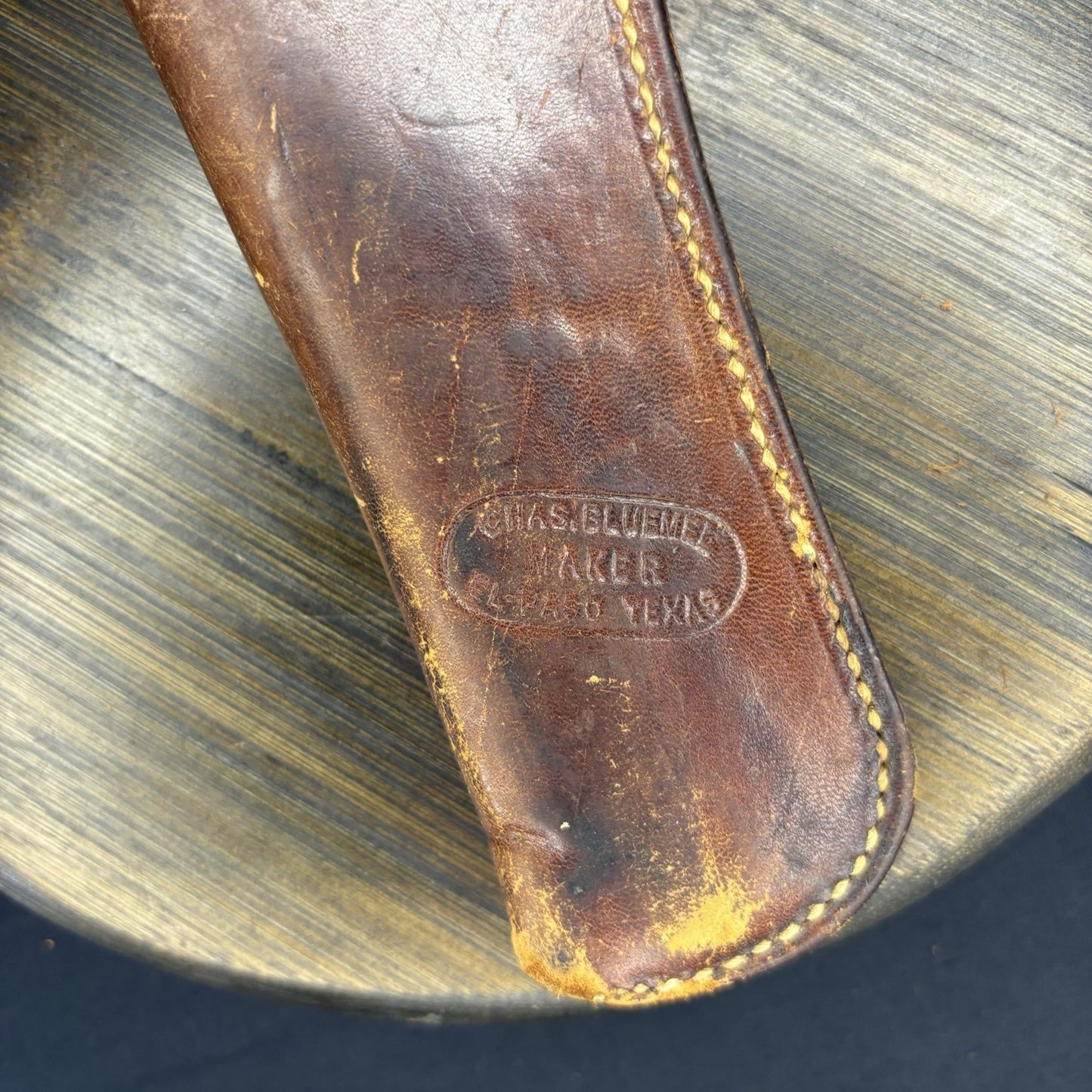 Vintage Chas. Blumel Hand Tooled Leather Revolver Holster5