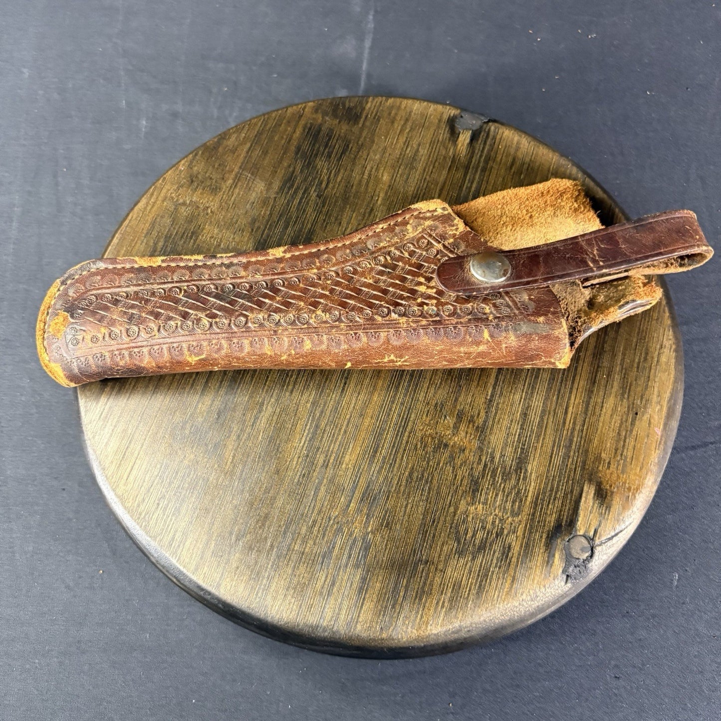 Vintage Chas. Blumel Hand Tooled Leather Revolver Holster6