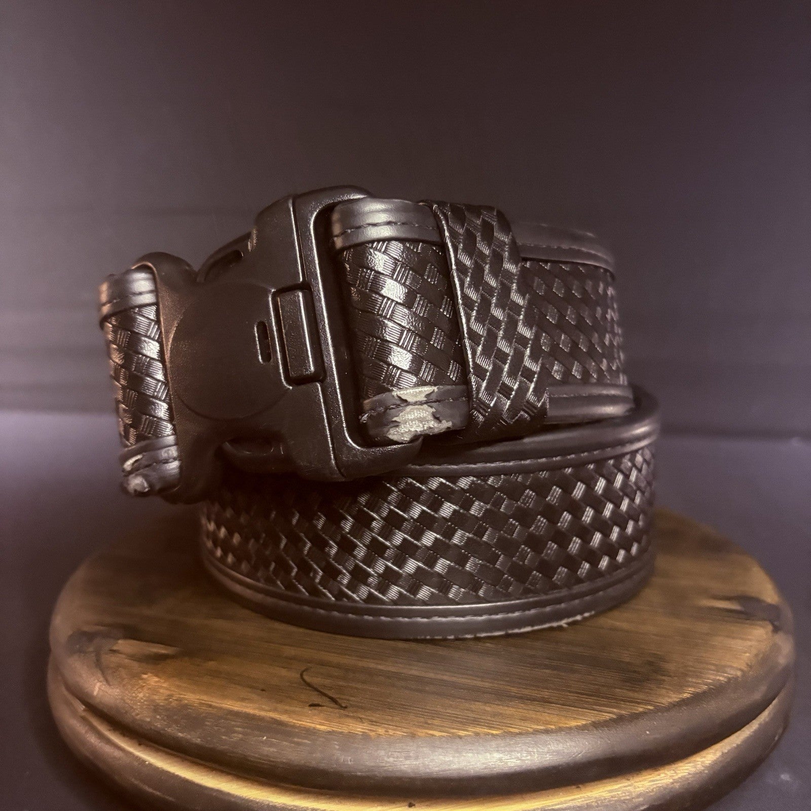 Bianchi 7950 Duty Belt Waist Size 34”-40” AccuMold Black Basketweave Leather2