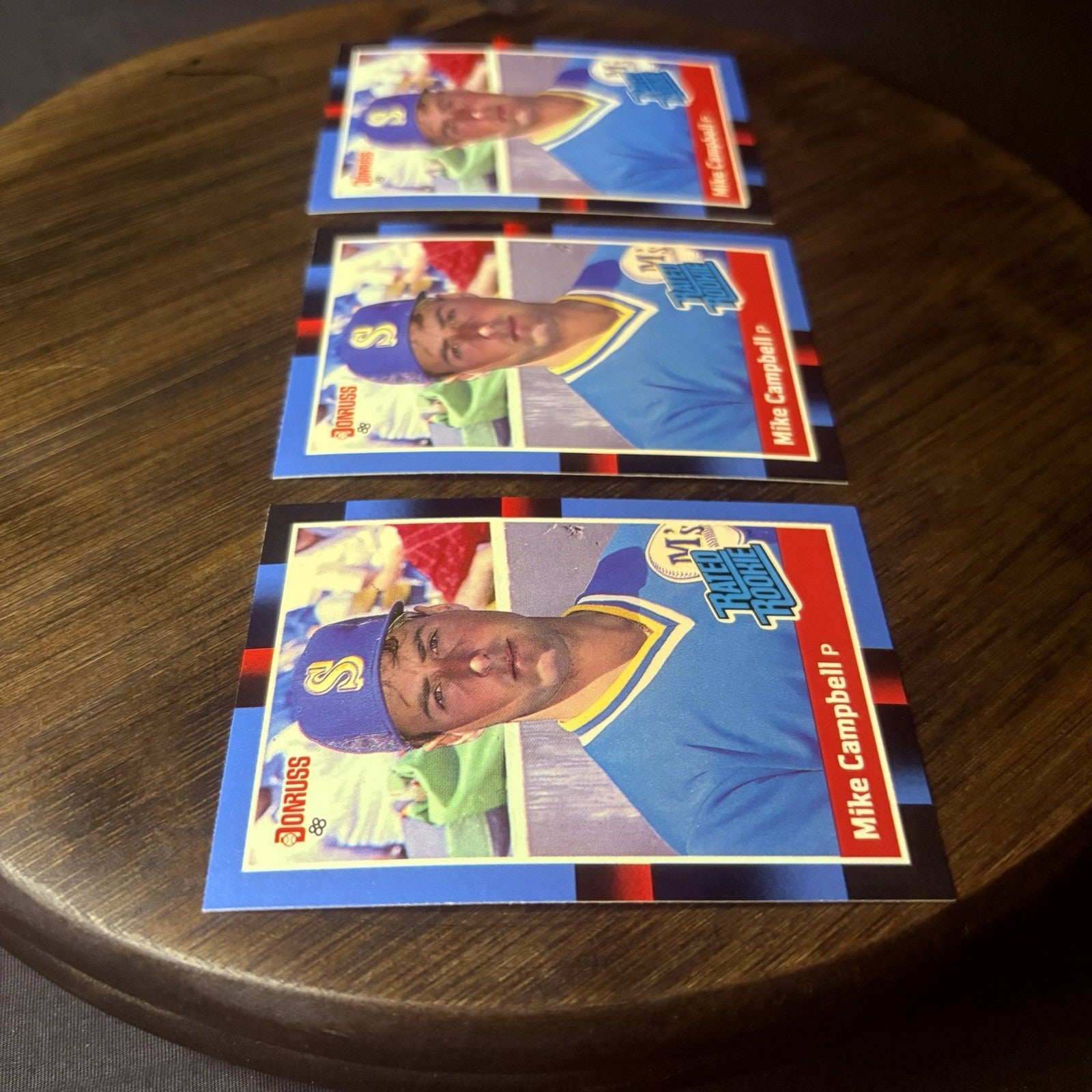 (3) 1988 Donruss #30 Mike Campbell RC Seattle Mariners Card Lot8