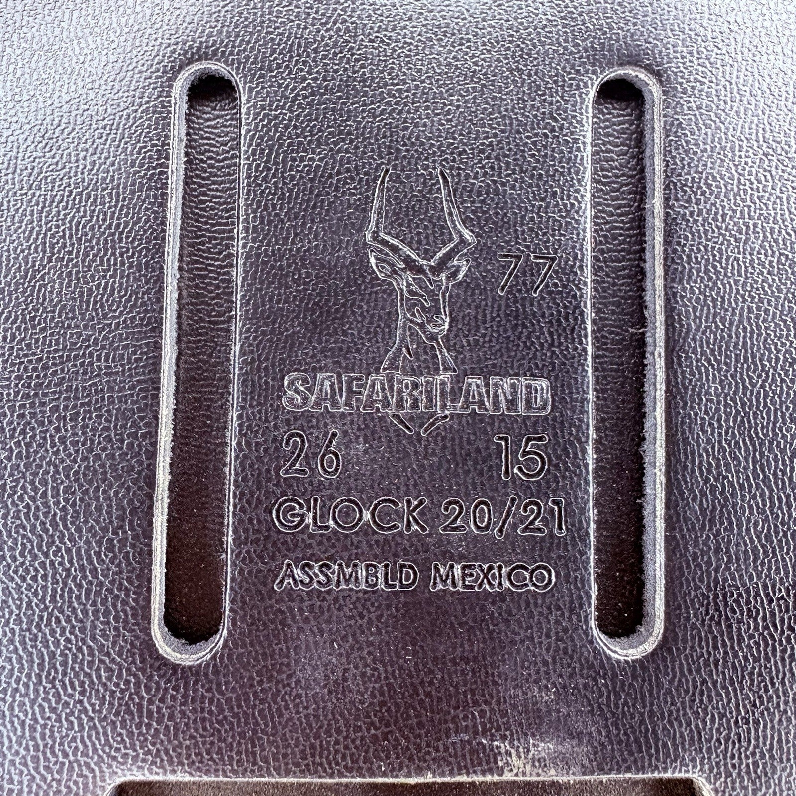 Safariland 77 Double GLOCK 20/21 Magazine Pouch Leather Basketweave Hidden Snap3