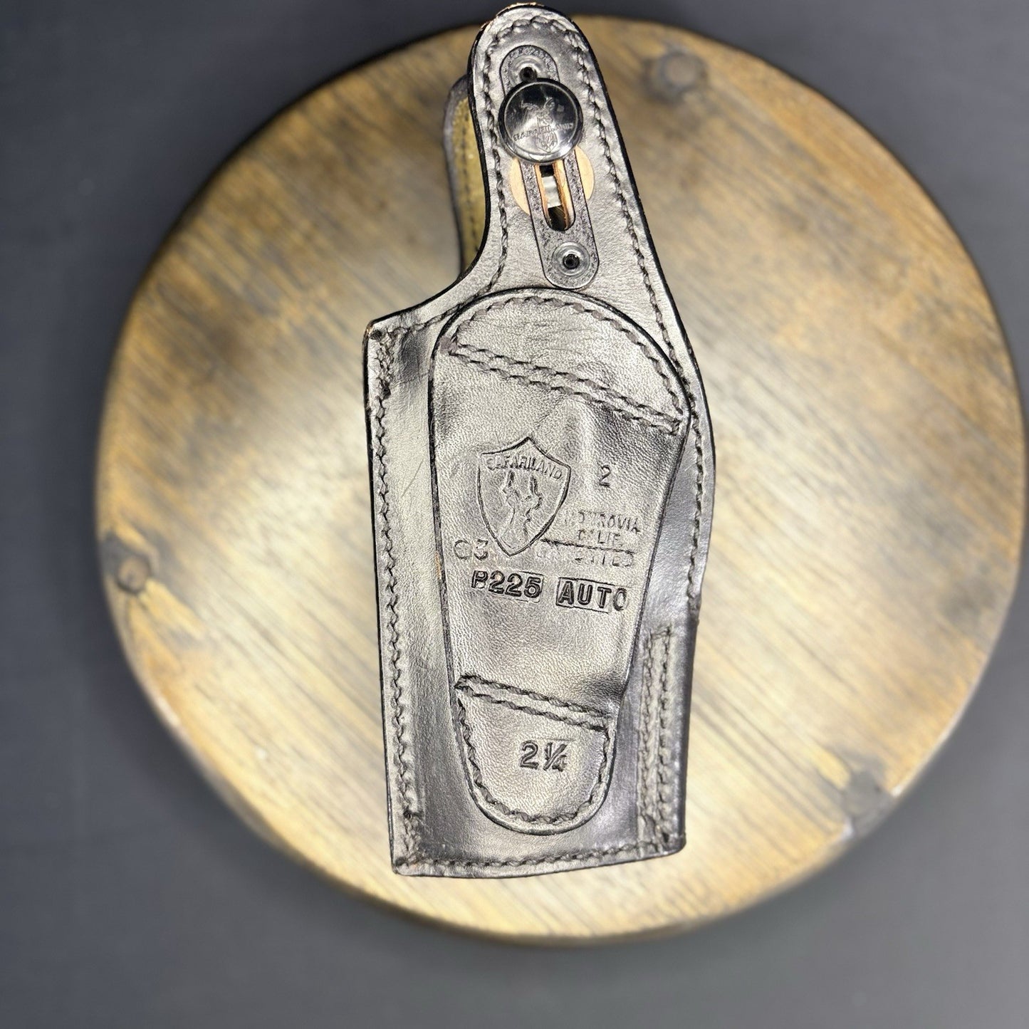 Safariland #2 Basket Weave Leather Holster for SigSauer 225, 2 1/4" Belt Loop RH9