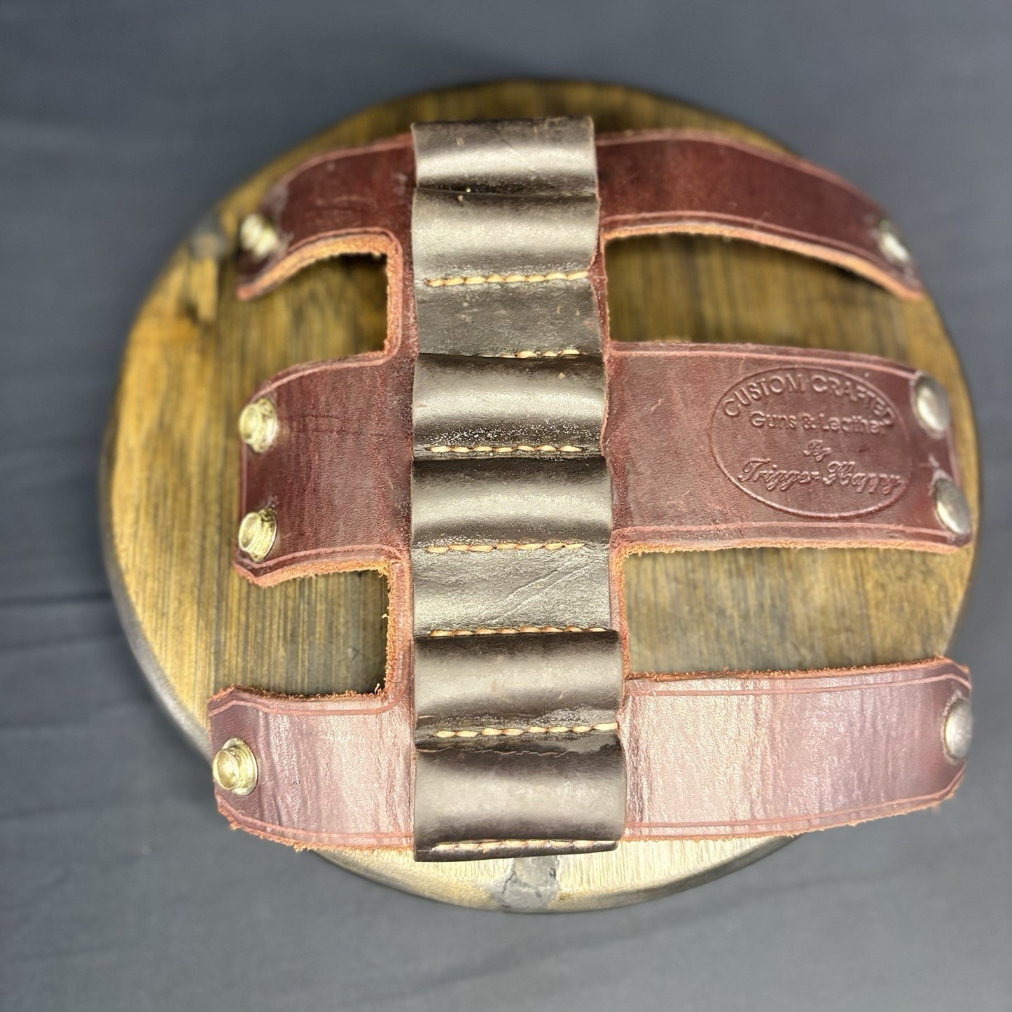 Custom Crafted Guns And Leather Shotgun Shell Belt Carrier By Trigger Happy16