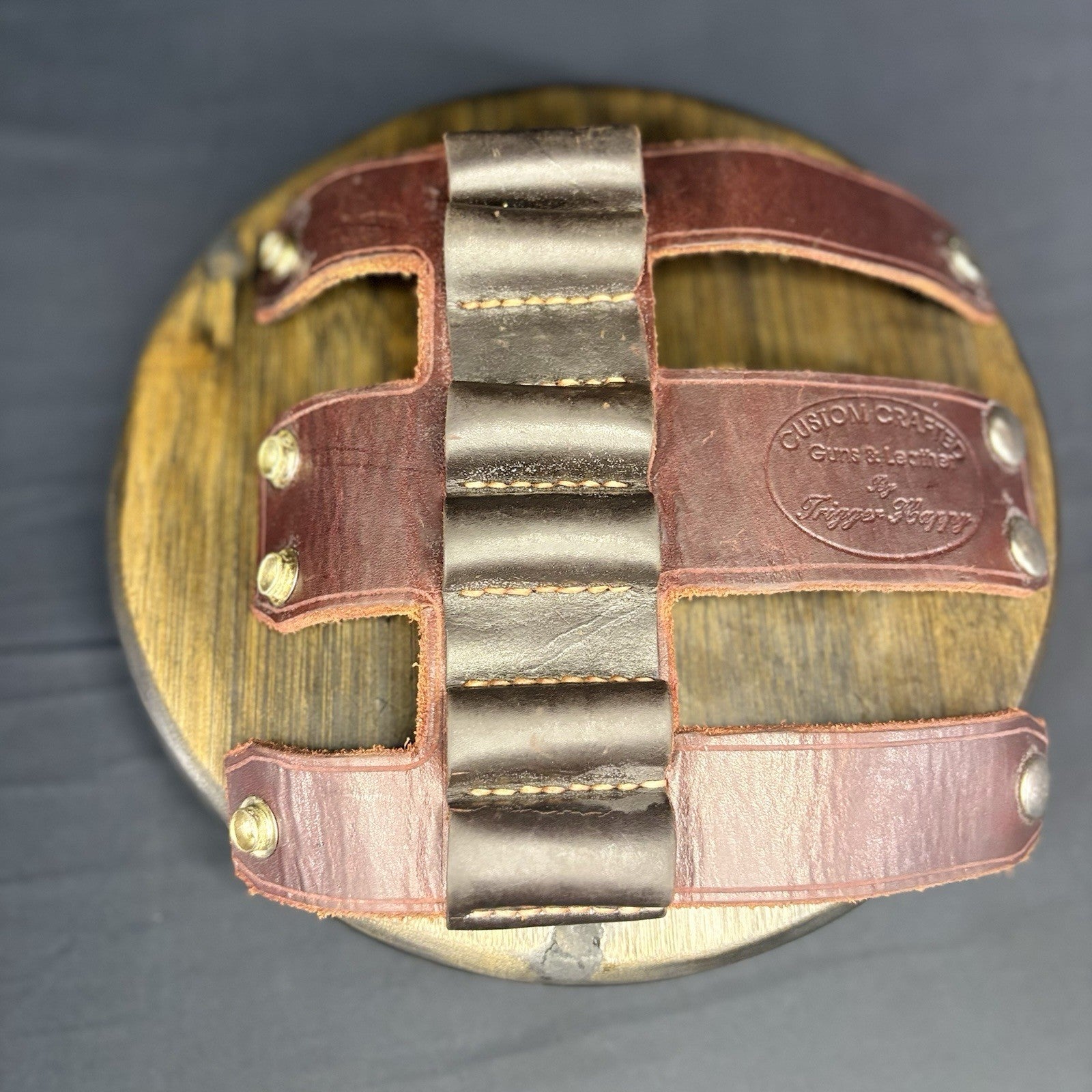 Custom Crafted Guns And Leather Shotgun Shell Belt Carrier By Trigger Happy16