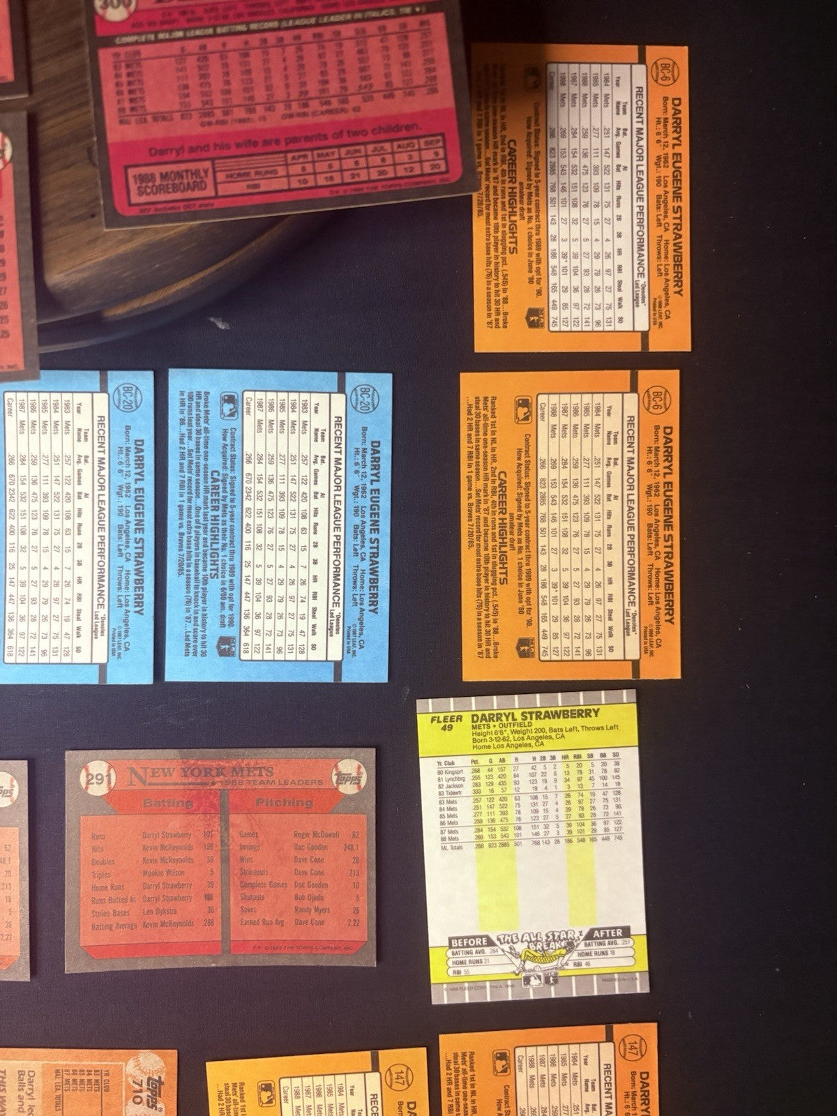 Darryl Strawberry Lot(22) Baseball Cards 1988 Fleer HIGH GRADE New York Mets MLB10
